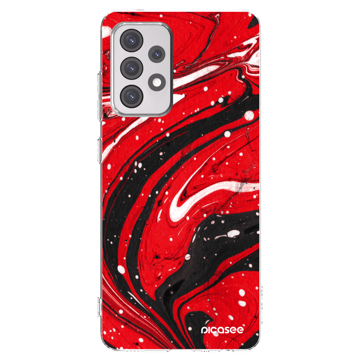 Picasee Samsung Galaxy A52s 5G A528B Hülle - Transparentes Silikon - Red black