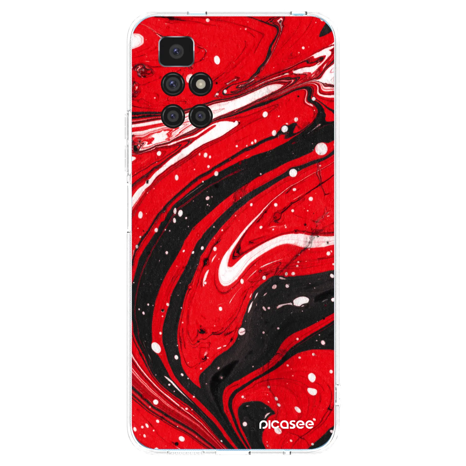 Picasee Xiaomi Redmi 10 Hülle - Transparentes Silikon - Red black