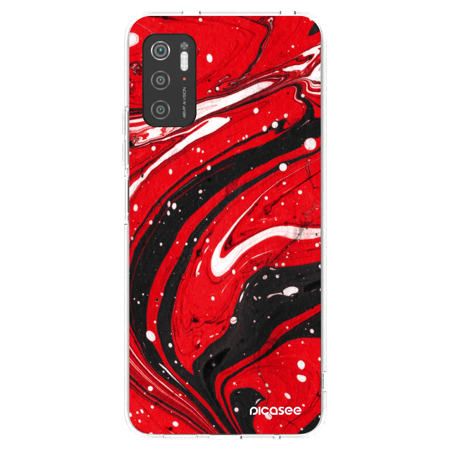 Picasee Xiaomi Poco M3 Pro 5G Hülle - Transparentes Silikon - Red black