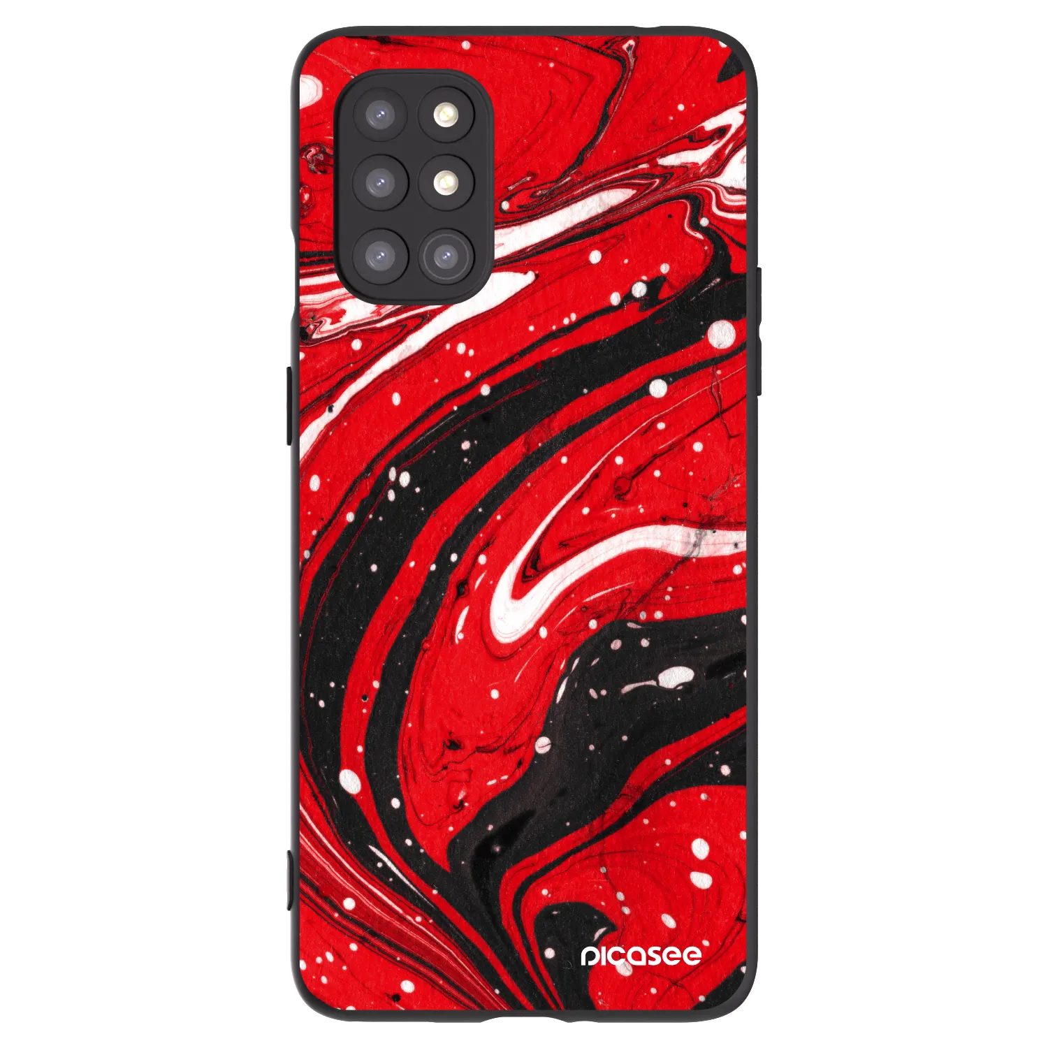 Picasee OnePlus 8T Hülle - Schwarzes Silikon - Red black