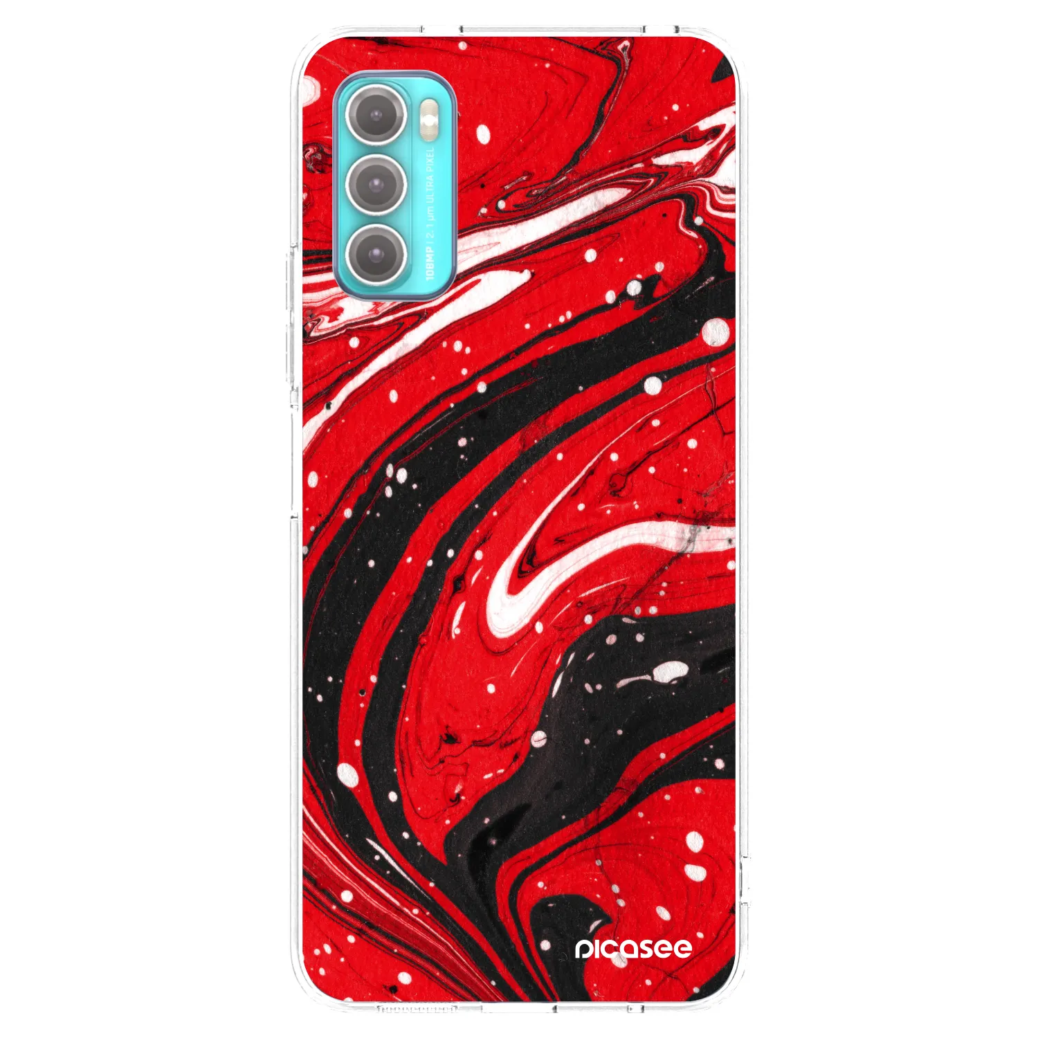 Picasee Motorola Moto G60 Hülle - Transparentes Silikon - Red black