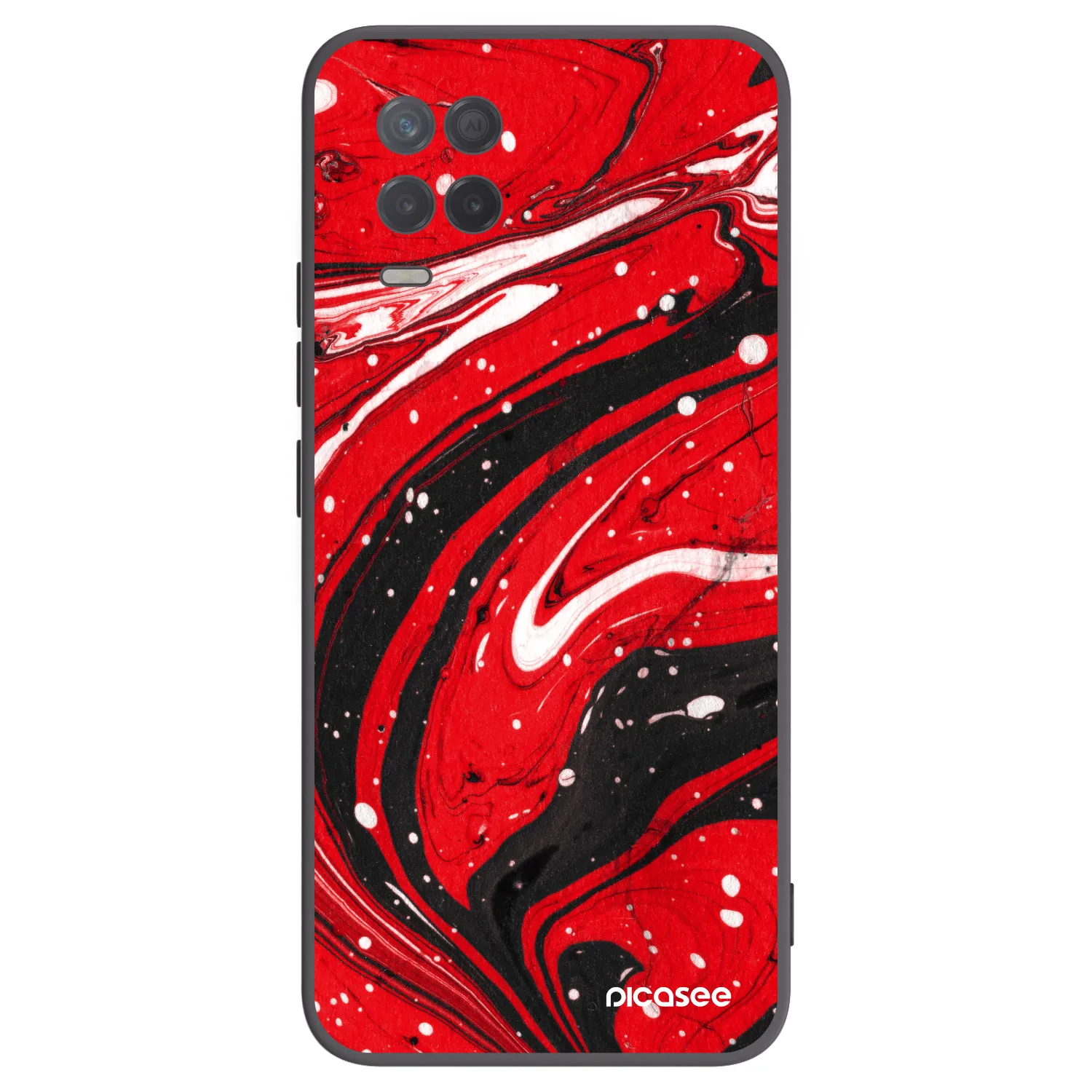 Picasee Realme 8 5G Hülle - Schwarzes Silikon - Red black