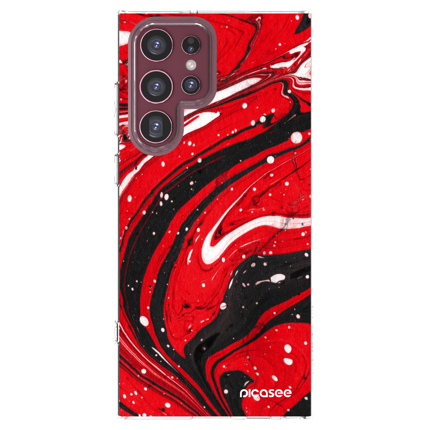 Picasee Samsung Galaxy S22 Ultra 5G Hülle - Transparentes Silikon - Red black