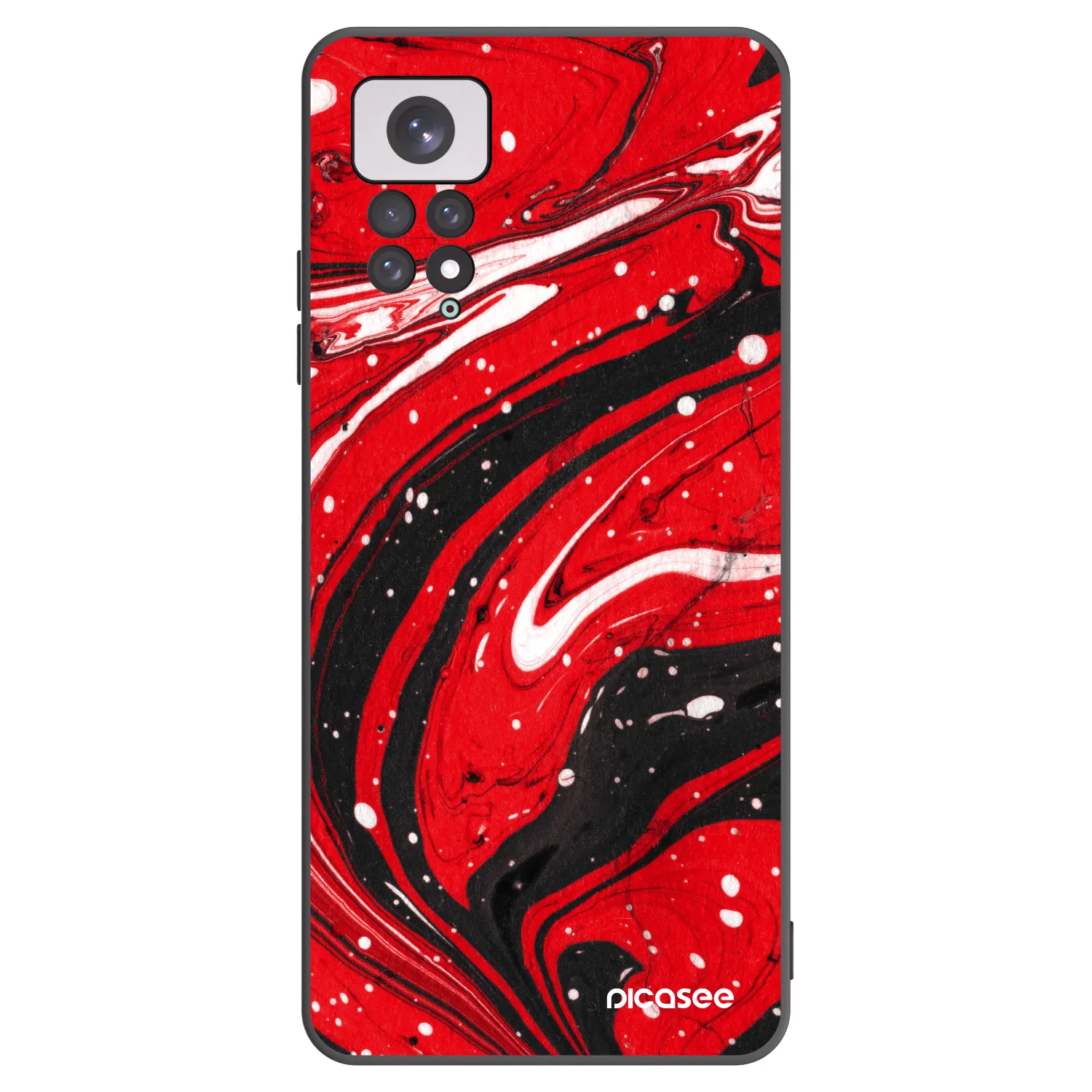 Picasee Xiaomi Redmi Note 11 Hülle - Schwarzes Silikon - Red black