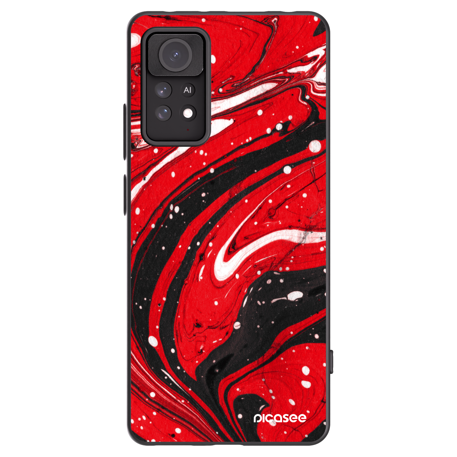 Picasee Xiaomi Redmi Note 11 Pro Hülle - Schwarzes Silikon - Red black