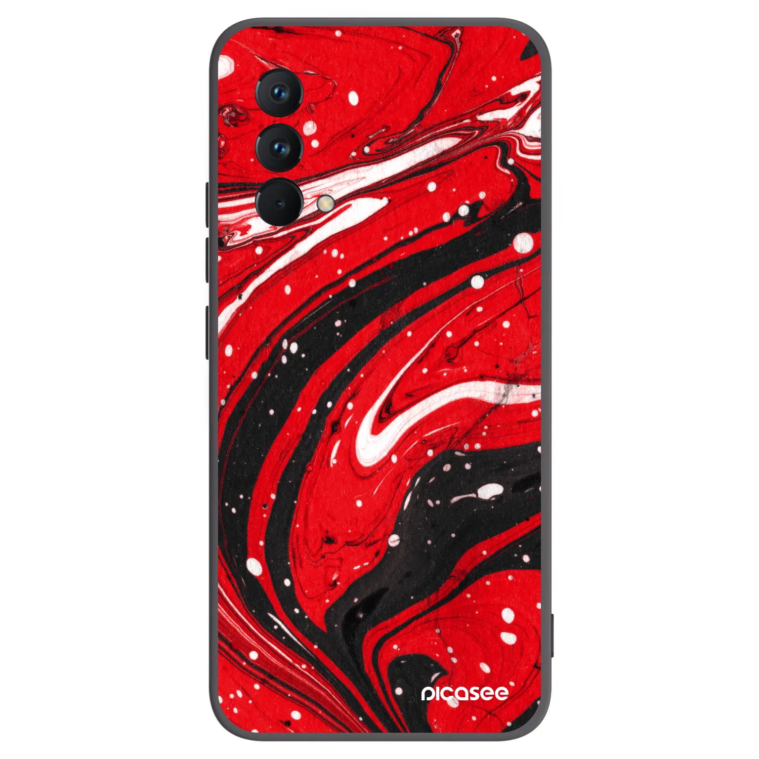 Picasee Realme GT Master Edition 5G Hülle - Schwarzes Silikon - Red black