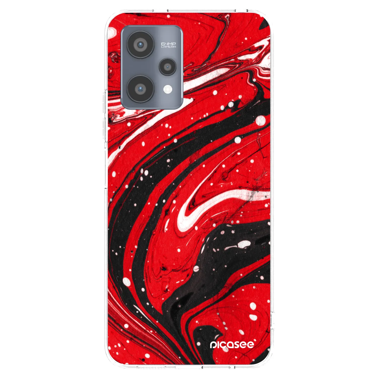 Picasee Realme 9 Pro 5G Hülle - Transparentes Silikon - Red black