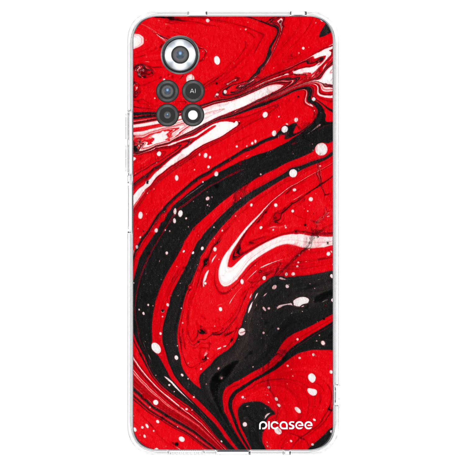 Picasee Xiaomi Poco X4 Pro 5G Hülle - Transparentes Silikon - Red black