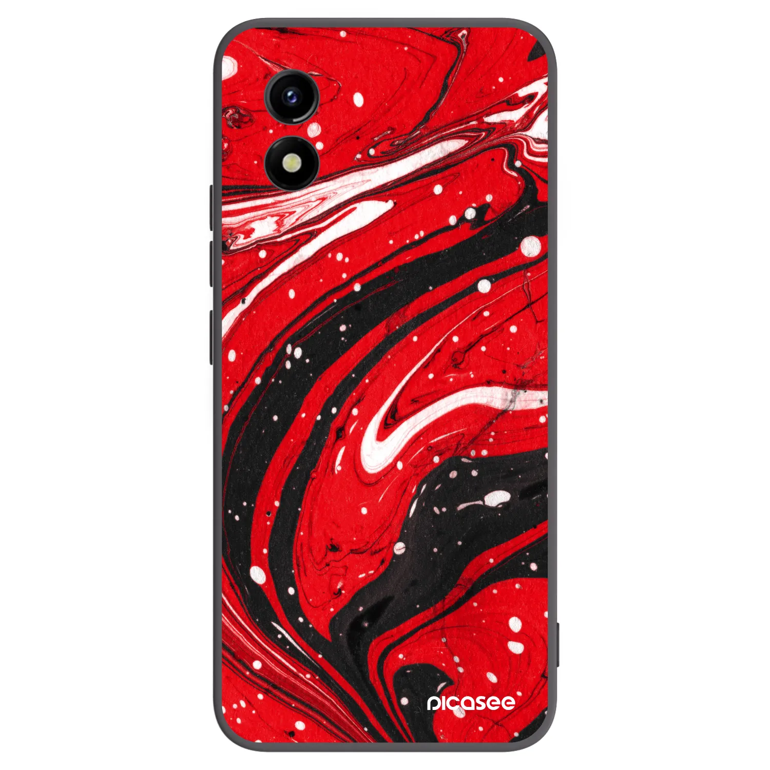 Picasee Vivo Y01 Hülle - Schwarzes Silikon - Red black