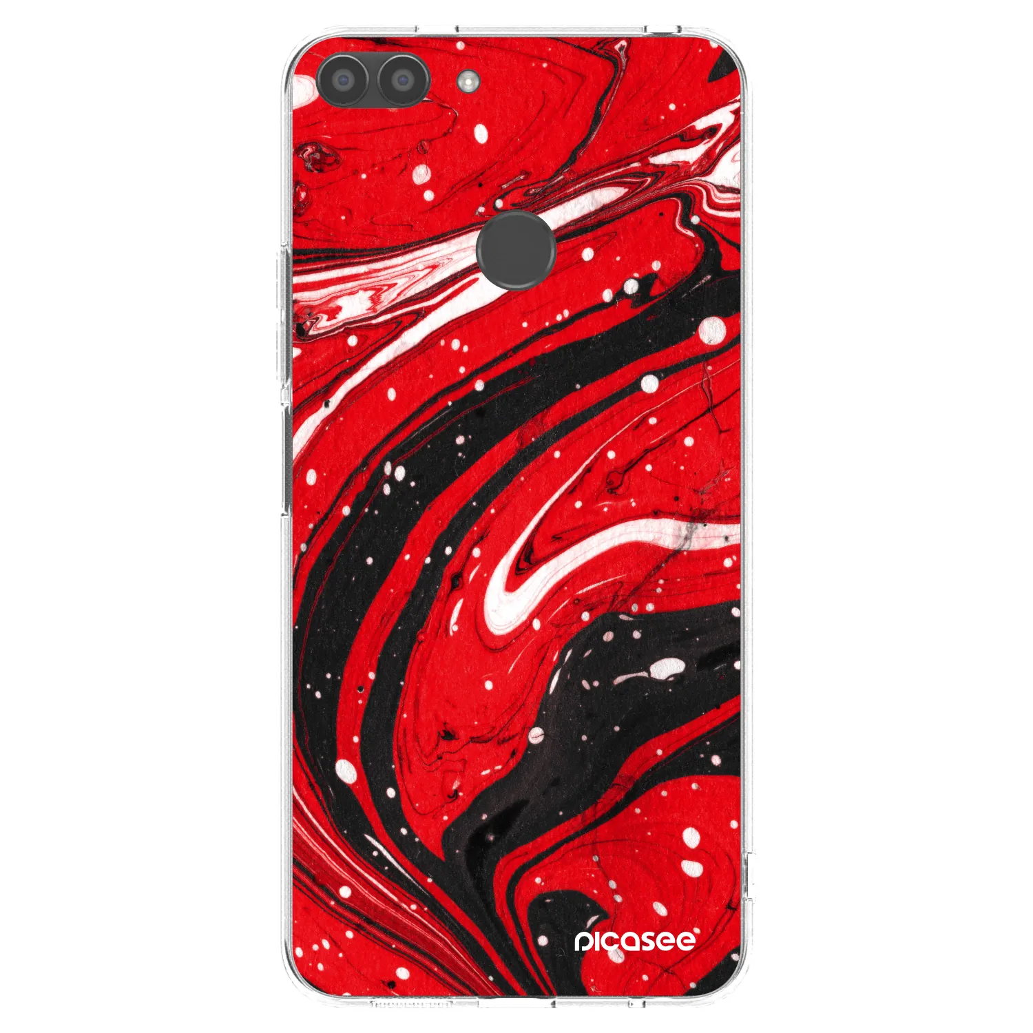Picasee Huawei P Smart Hülle - Transparentes Silikon - Red black