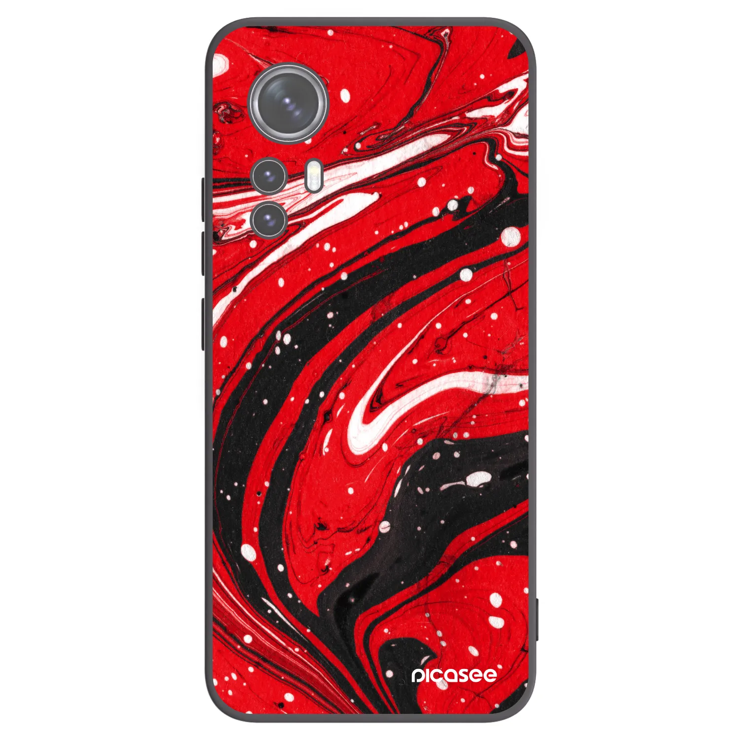 Picasee Xiaomi 12X Hülle - Schwarzes Silikon - Red black
