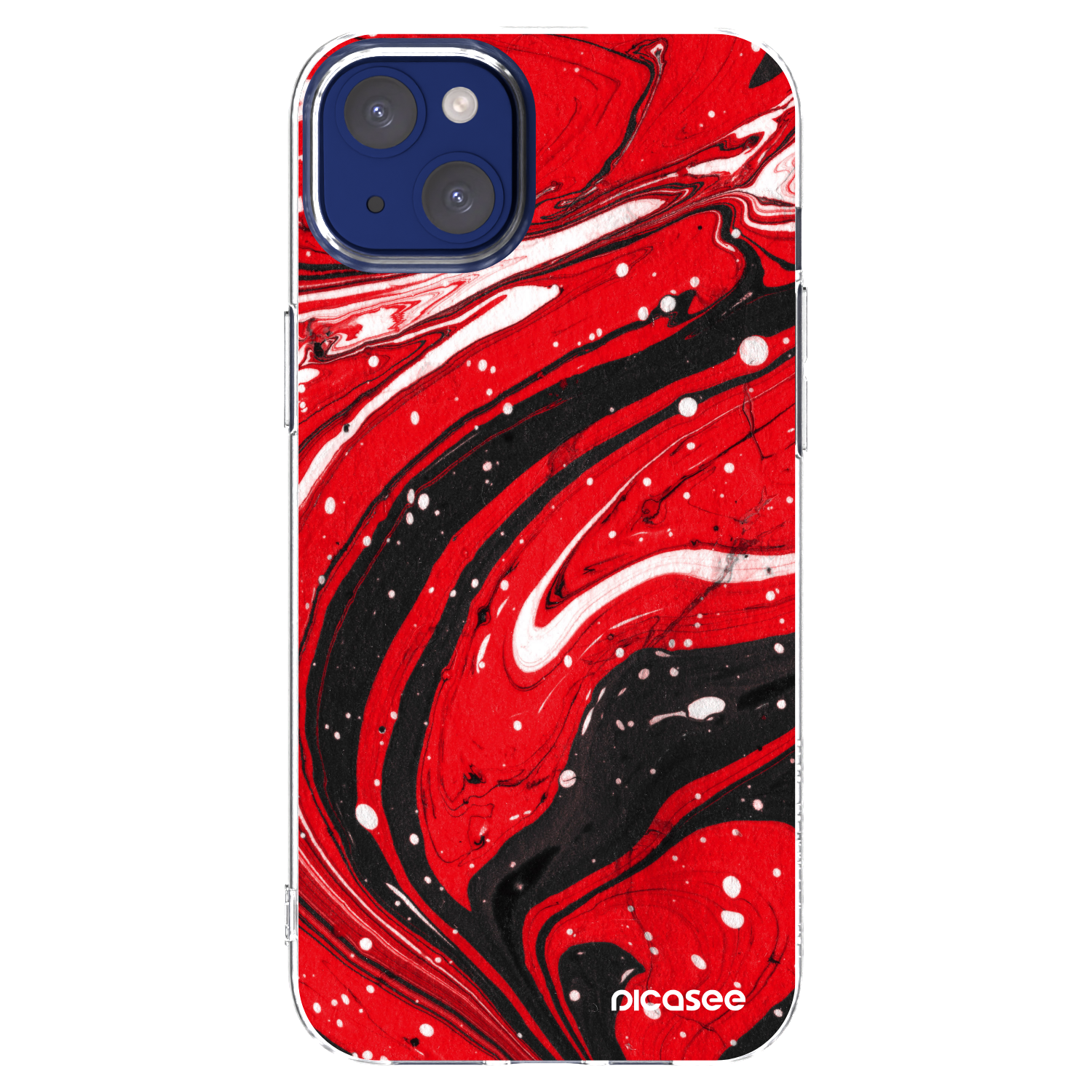 Picasee Apple iPhone 14 Plus Hülle - Transparentes Silikon - Red black