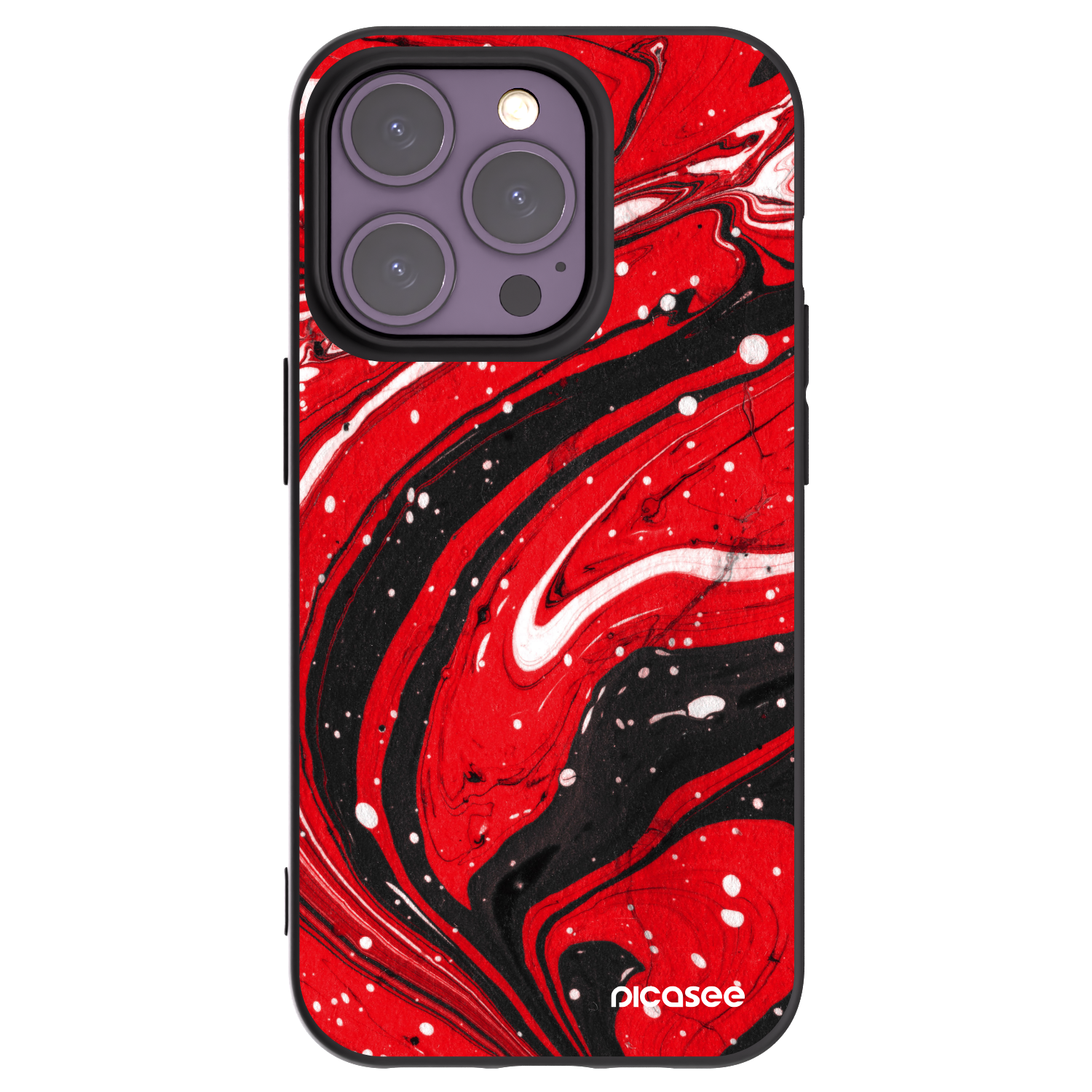 Picasee Apple iPhone 14 Pro Hülle - Schwarzes Silikon - Red black