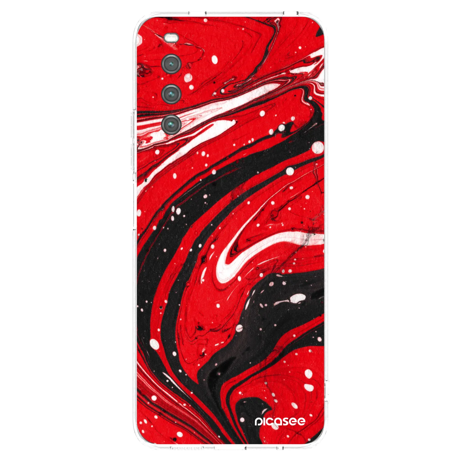 Picasee Sony Xperia 10 IV 5G Hülle - Transparentes Silikon - Red black