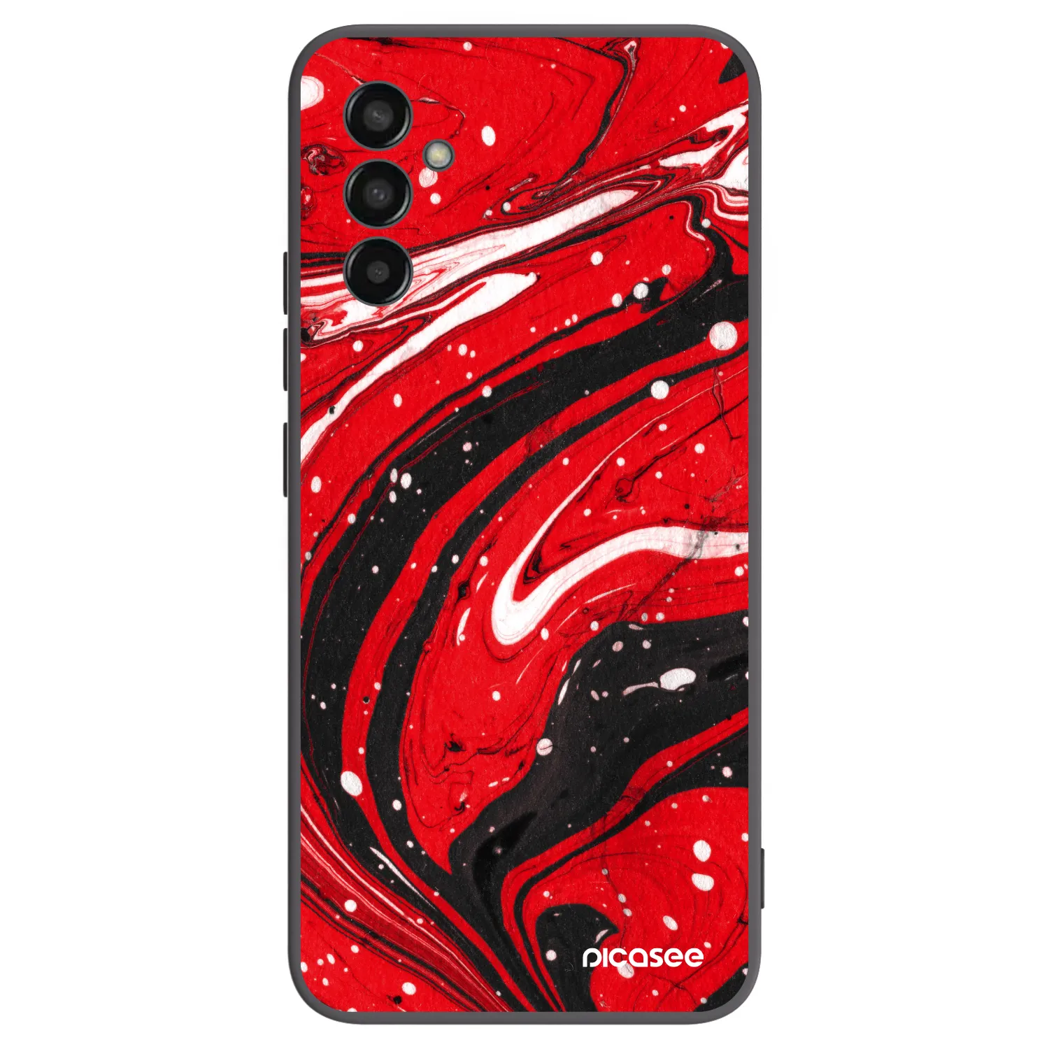 Picasee Samsung Galaxy M13 M135F Hülle - Schwarzes Silikon - Red black