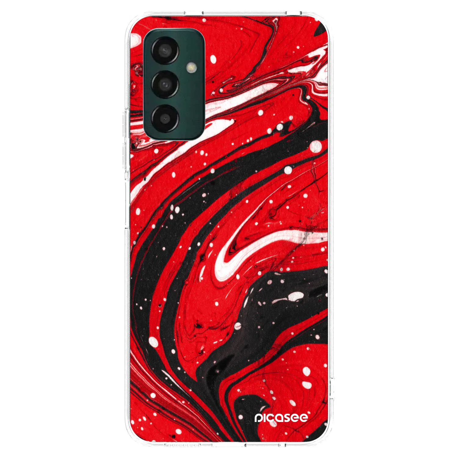 Picasee Samsung Galaxy M13 M135F Hülle - Transparentes Silikon - Red black