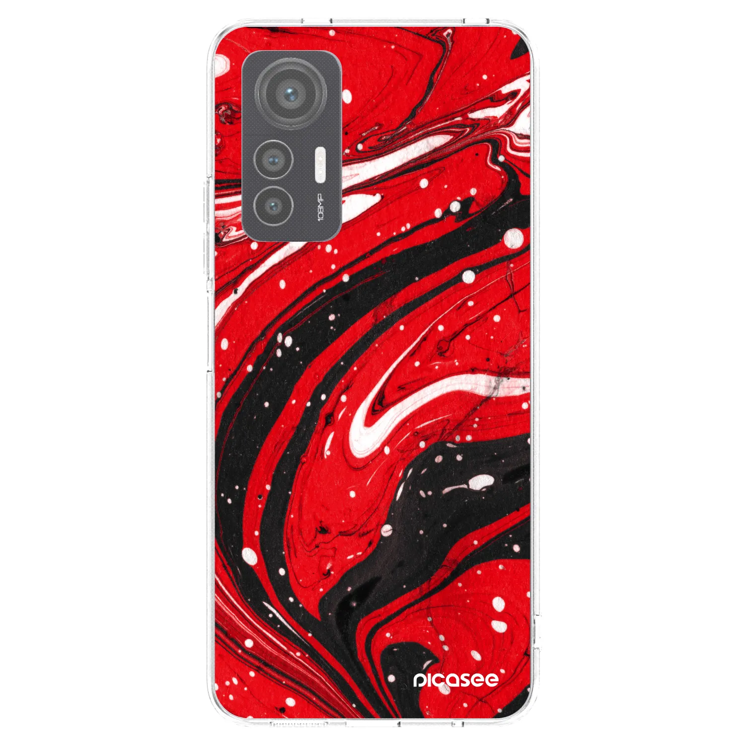 Picasee Xiaomi 12 Lite Hülle - Transparentes Silikon - Red black