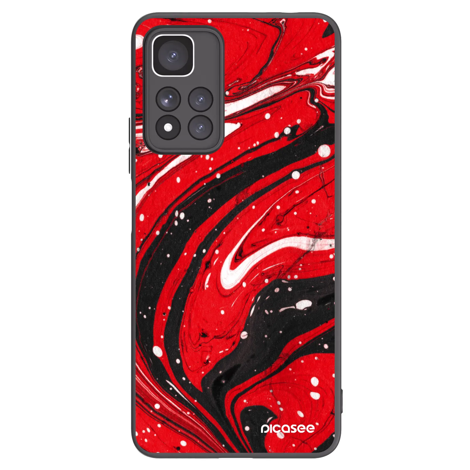 Picasee Xiaomi Redmi Note 11 Pro+ 5G Hülle - Schwarzes Silikon - Red black