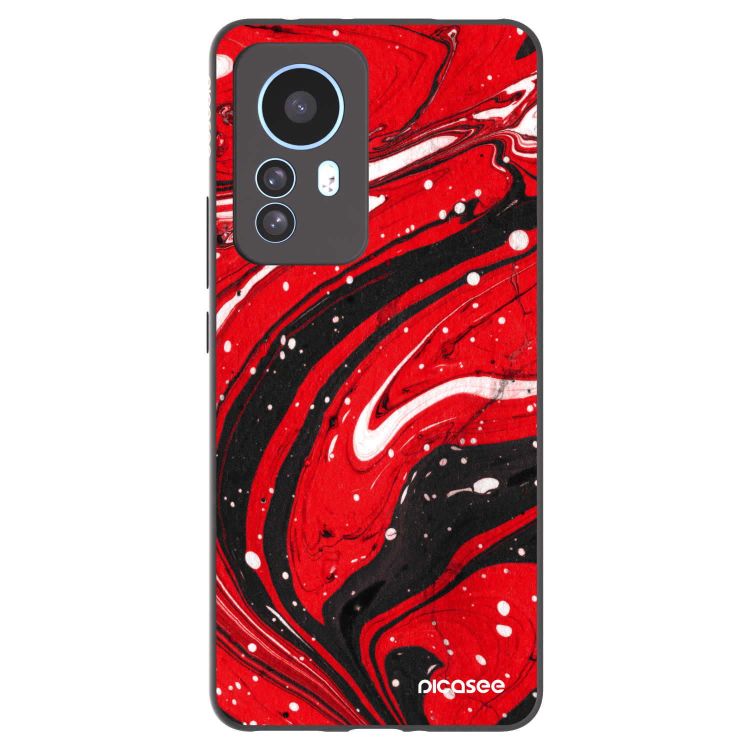 Picasee Xiaomi 12T Hülle - Schwarzes Silikon - Red black