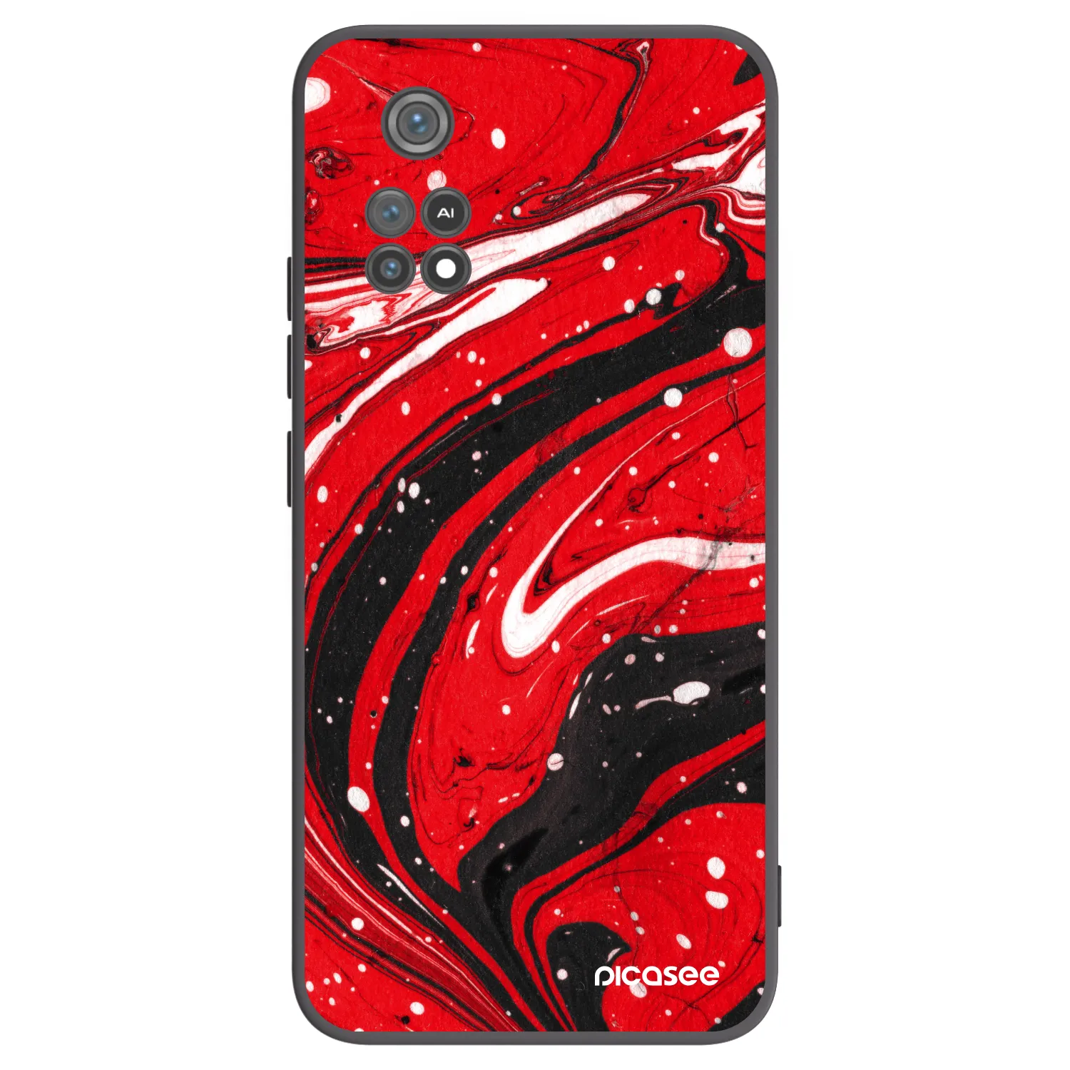 Picasee Xiaomi Poco M4 Pro Hülle - Schwarzes Silikon - Red black