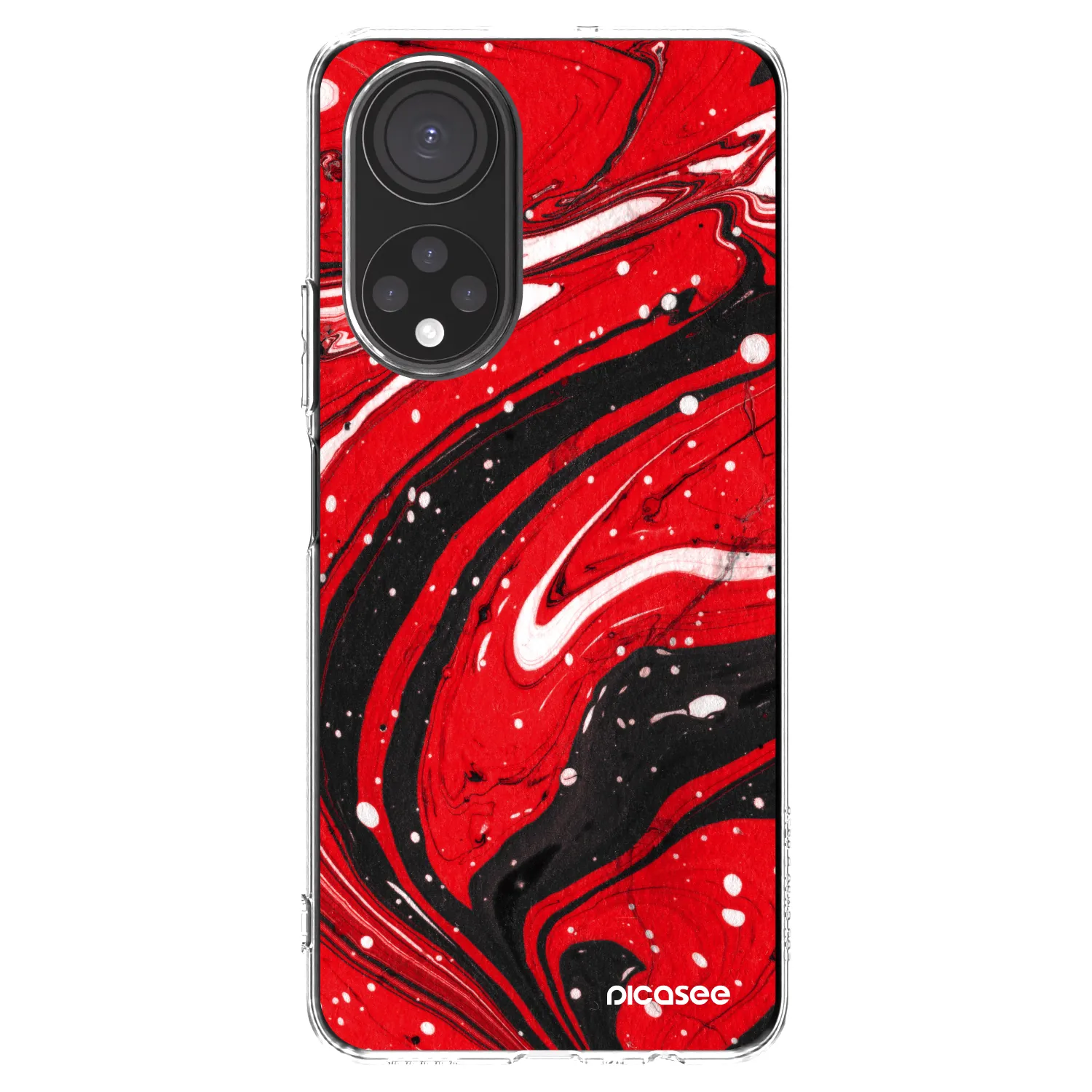 Picasee Honor X7 Hülle - Transparentes Silikon - Red black