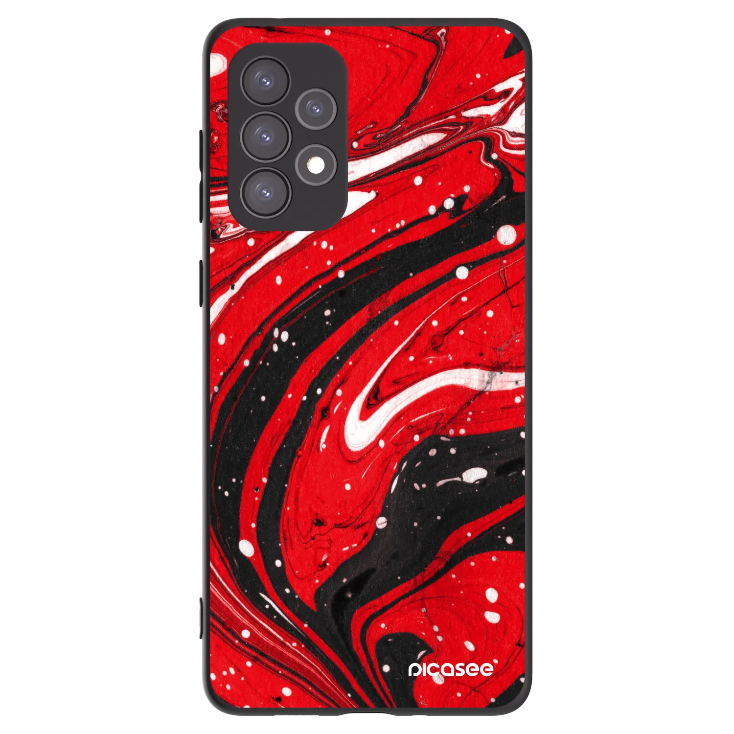 Picasee Samsung Galaxy A73 5G Hülle - Schwarzes Silikon - Red black