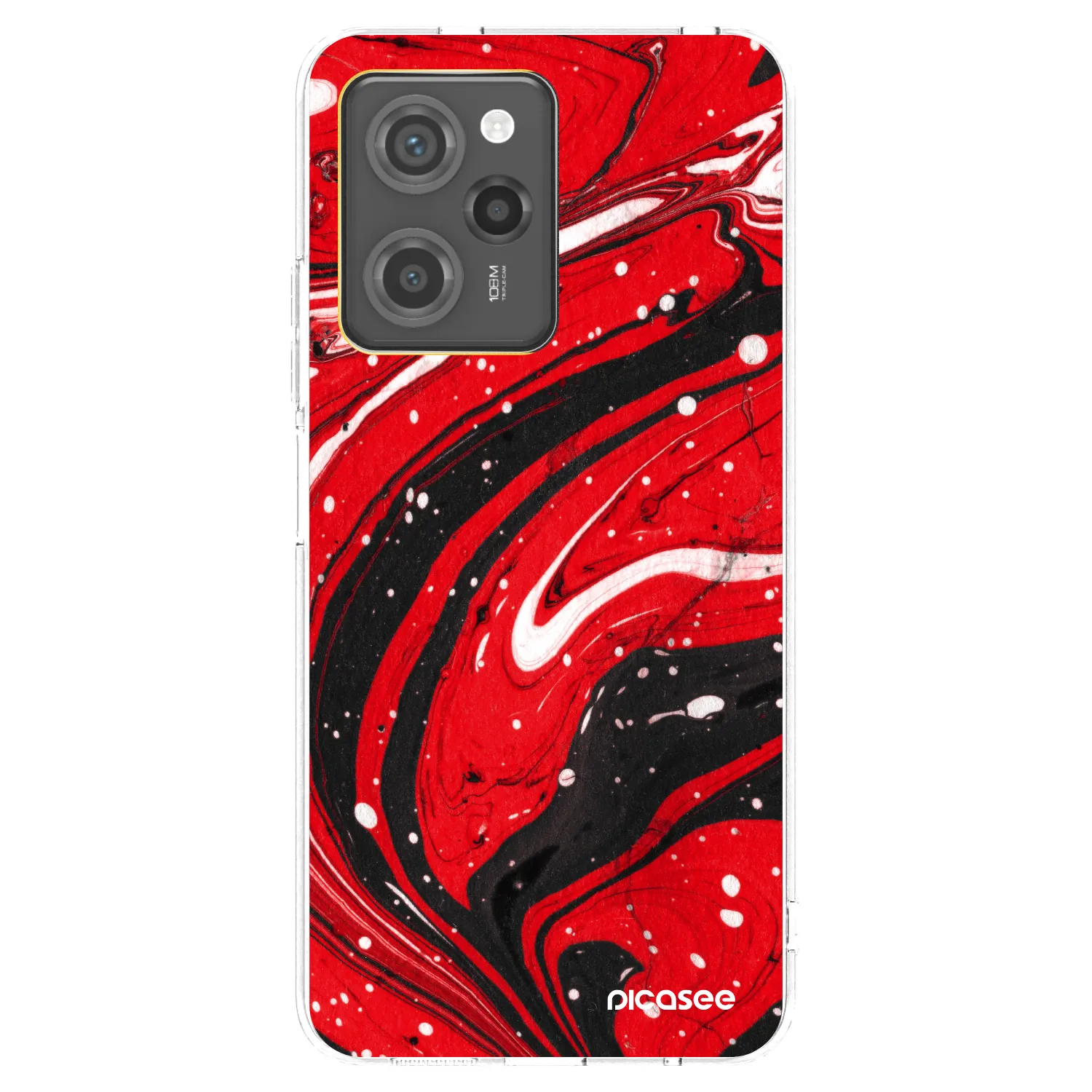 Picasee Xiaomi Poco X5 Pro Hülle - Transparentes Silikon - Red black