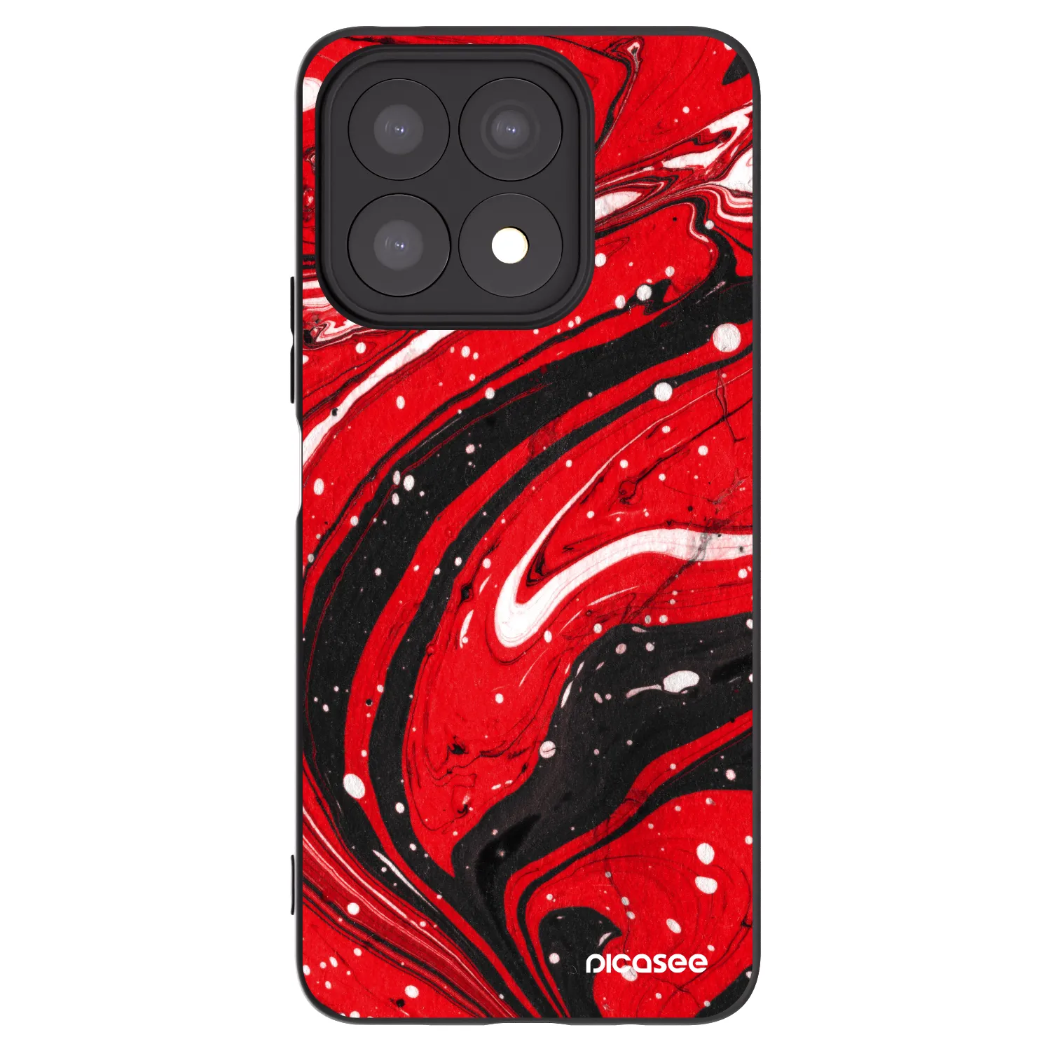 Picasee Honor X8a Hülle - Schwarzes Silikon - Red black