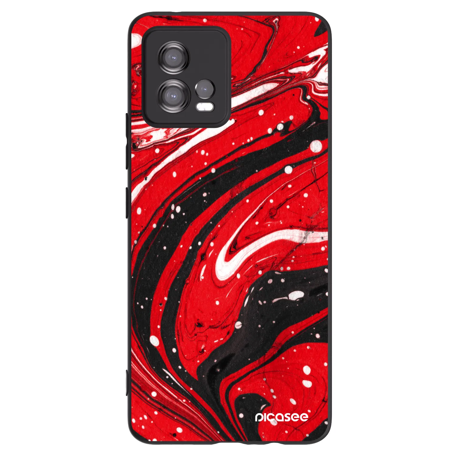 Picasee Motorola Moto G72 Hülle - Schwarzes Silikon - Red black