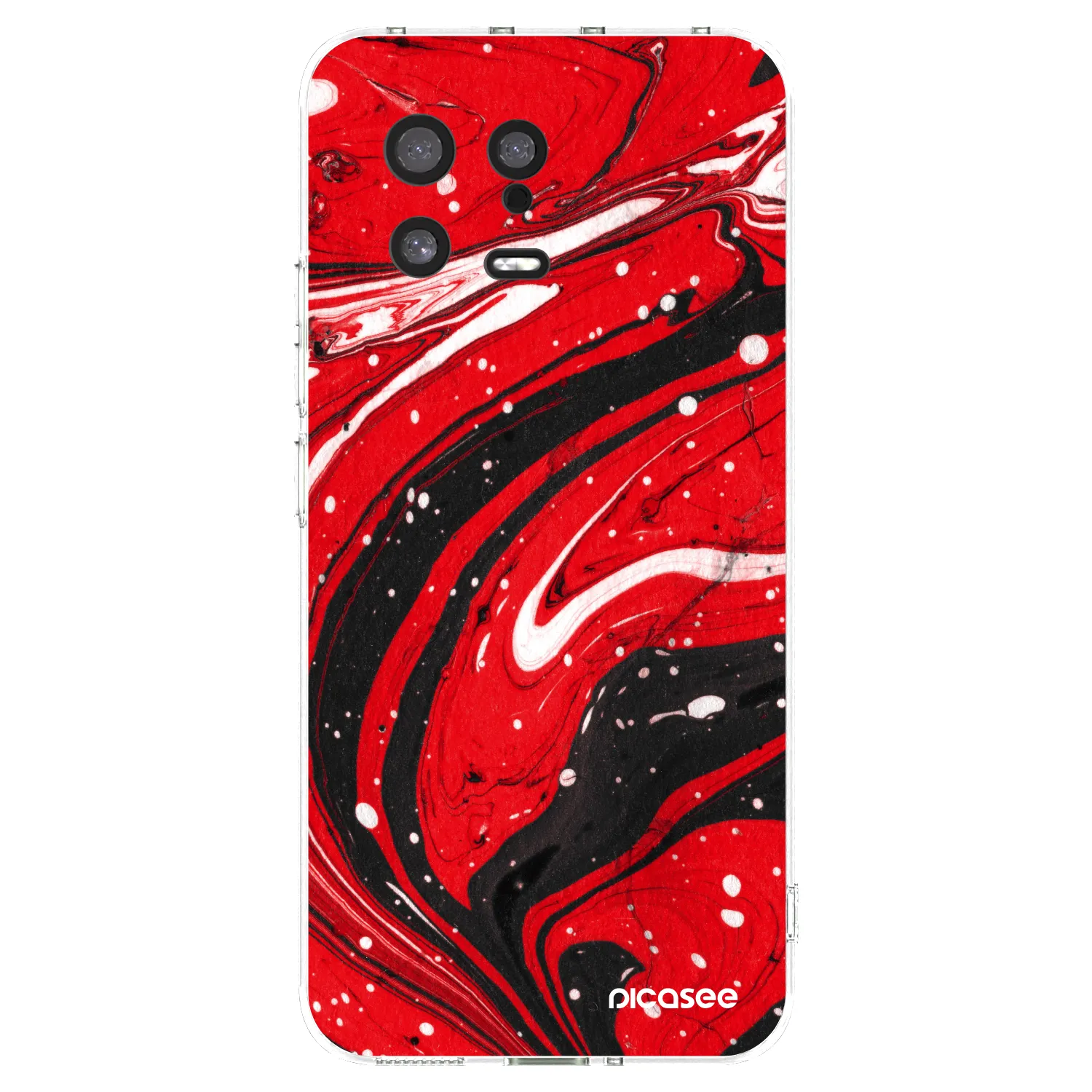 Picasee Xiaomi 13 Hülle - Transparentes Silikon - Red black