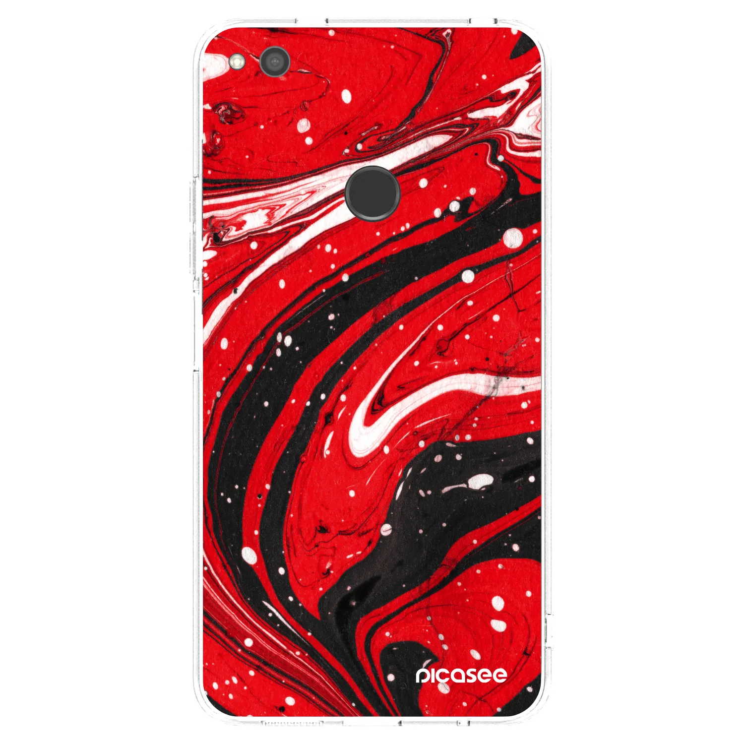 Picasee Huawei P9 Lite 2017 Hülle - Transparentes Silikon - Red black
