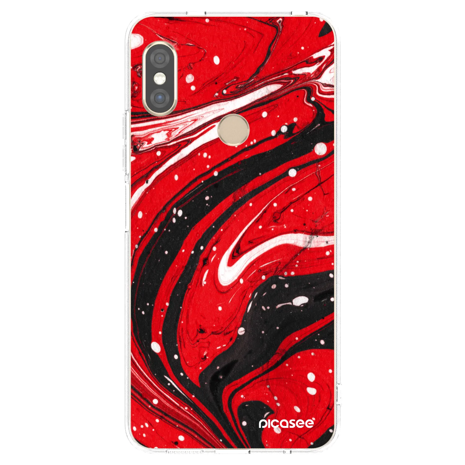Picasee Xiaomi Redmi Note 5 Global Hülle - Transparentes Silikon - Red black