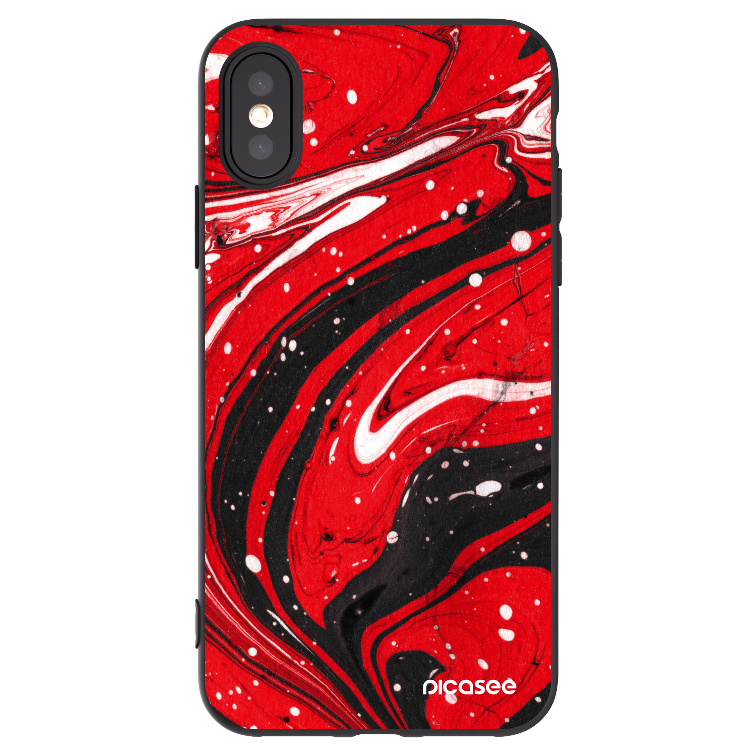 Picasee Apple iPhone X/XS Hülle - Schwarzes Silikon - Red black