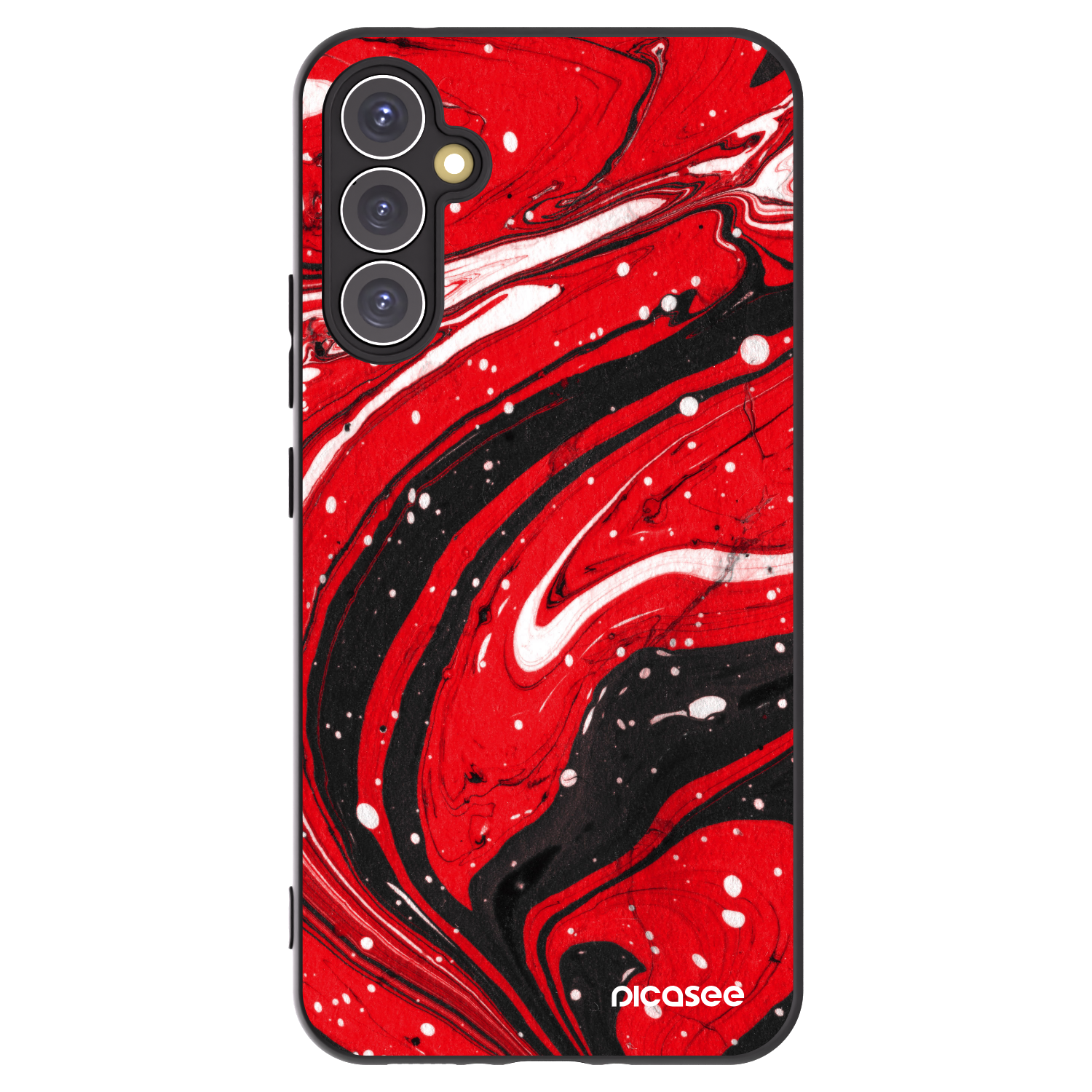 Picasee Samsung Galaxy A34 5G A346B Hülle - Schwarzes Silikon - Red black