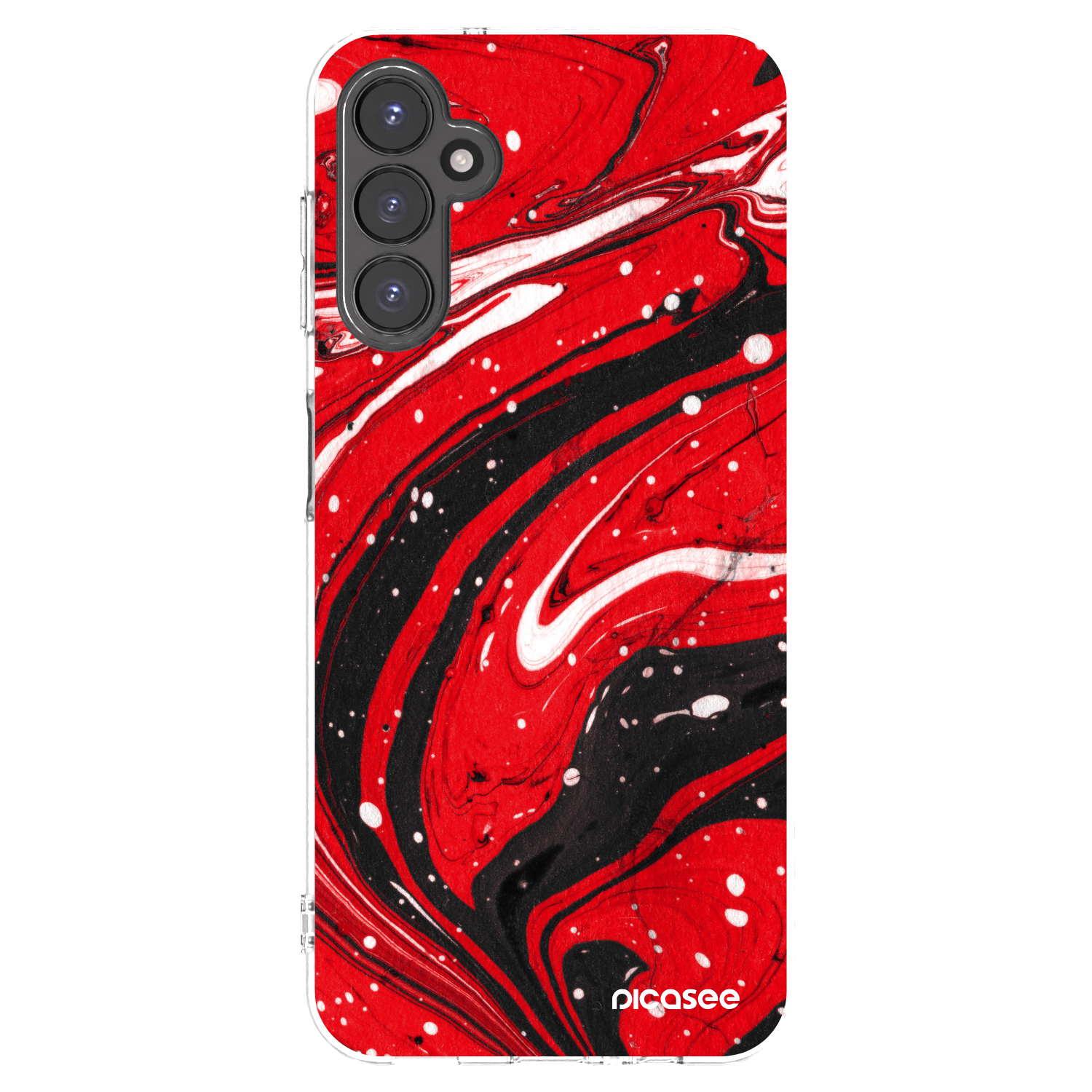 Picasee Samsung Galaxy A14 4G A145R Hülle - Transparentes Silikon - Red black