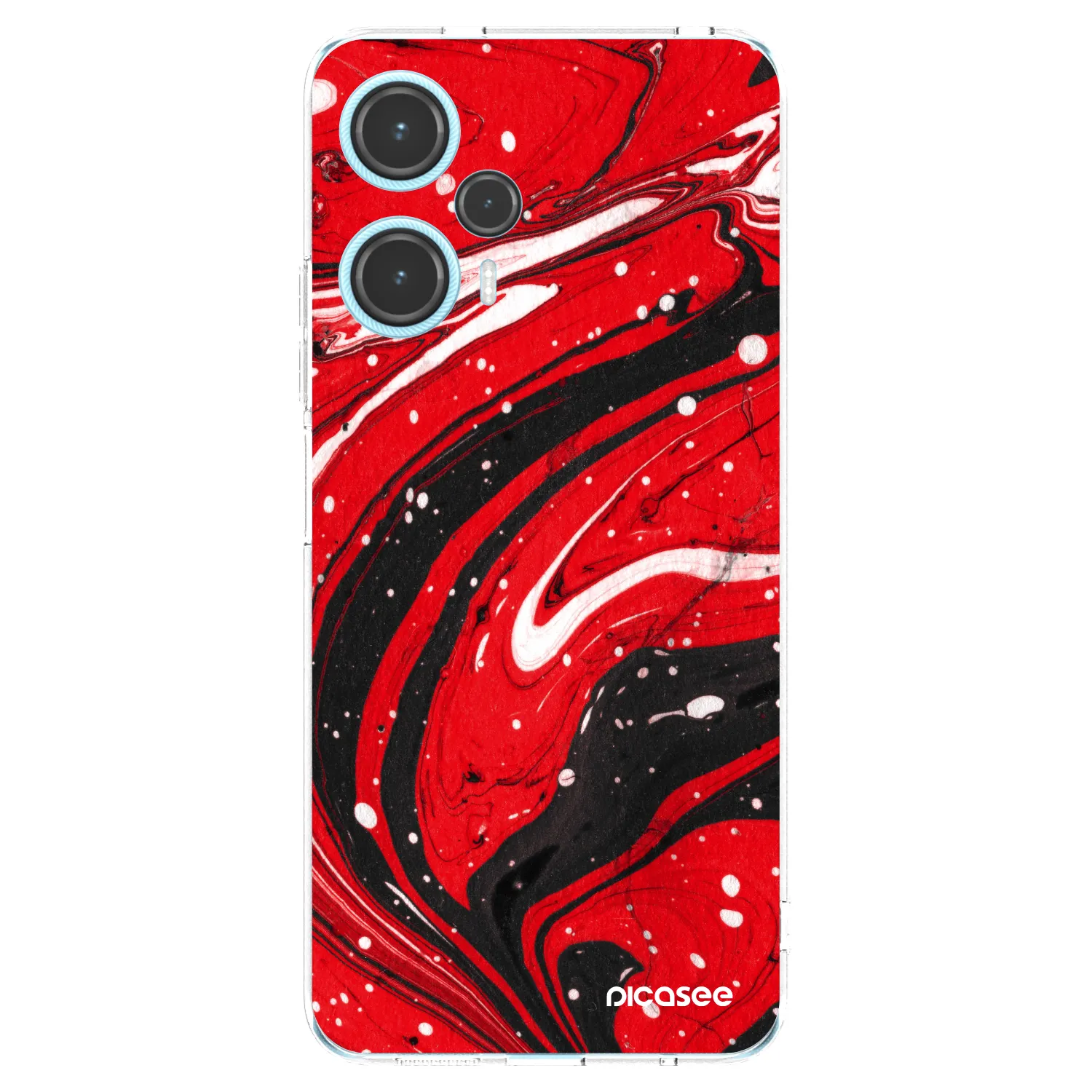 Picasee Xiaomi Poco F5 Hülle - Transparentes Silikon - Red black