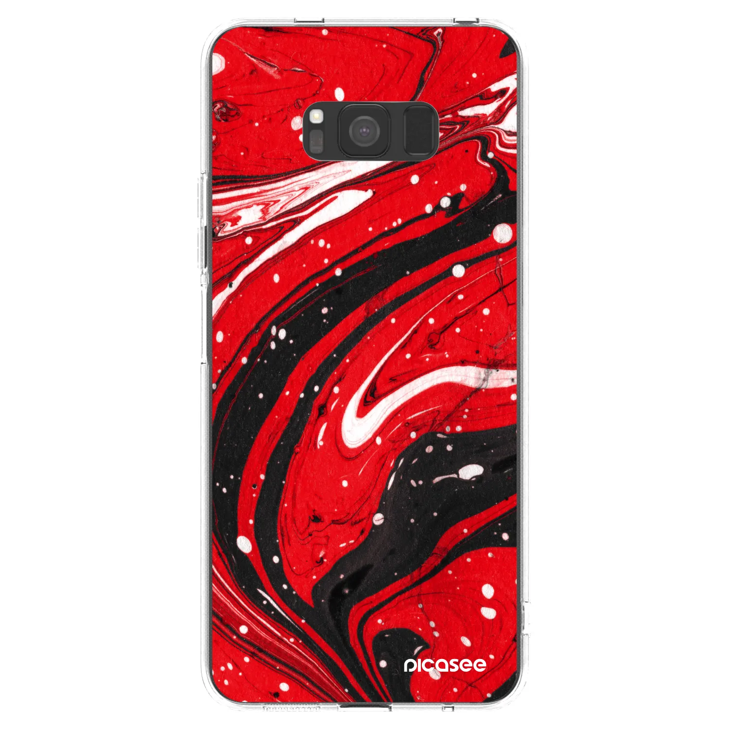 Picasee Samsung Galaxy S8 G950F Hülle - Transparentes Silikon - Red black