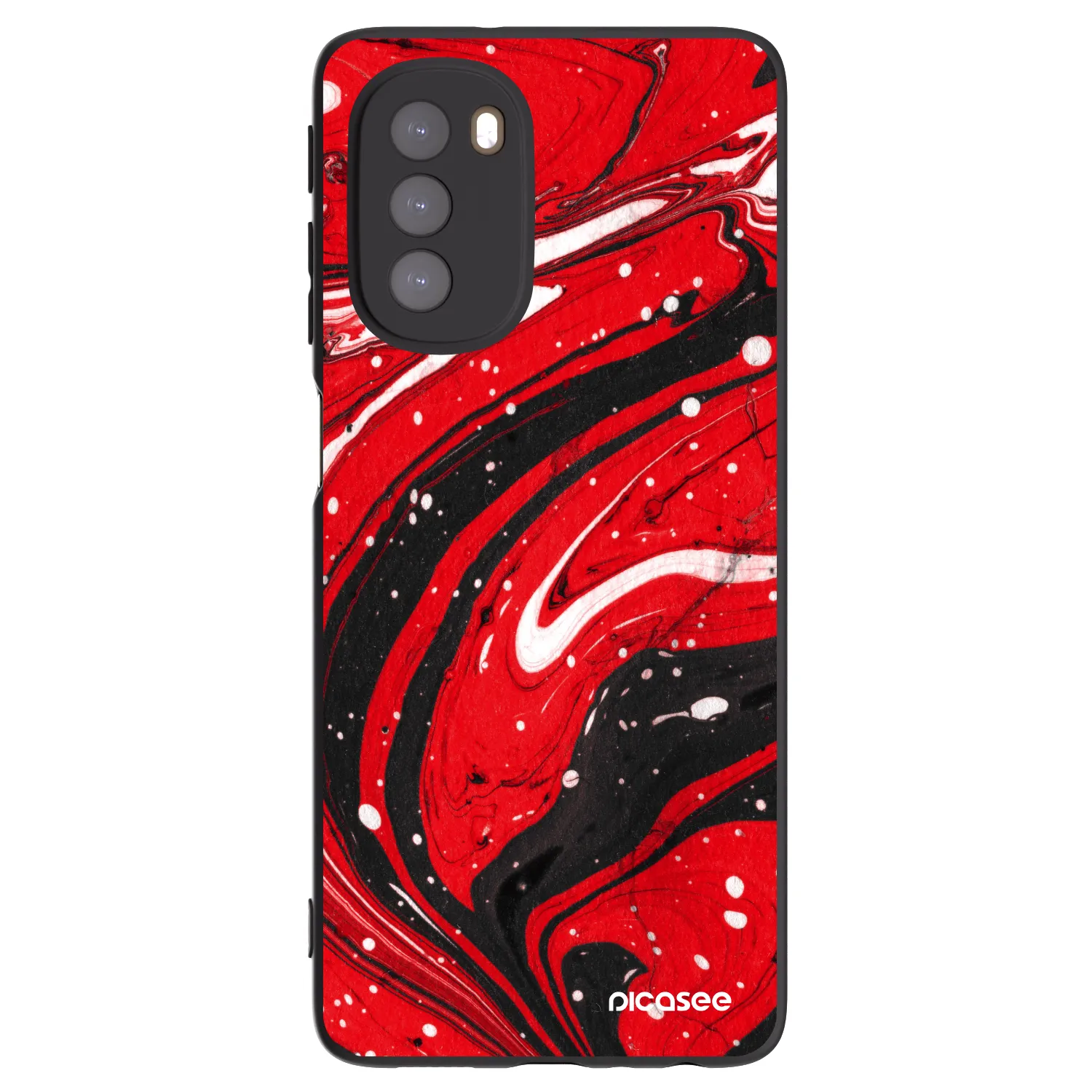Picasee Motorola Moto G51 Hülle - Schwarzes Silikon - Red black