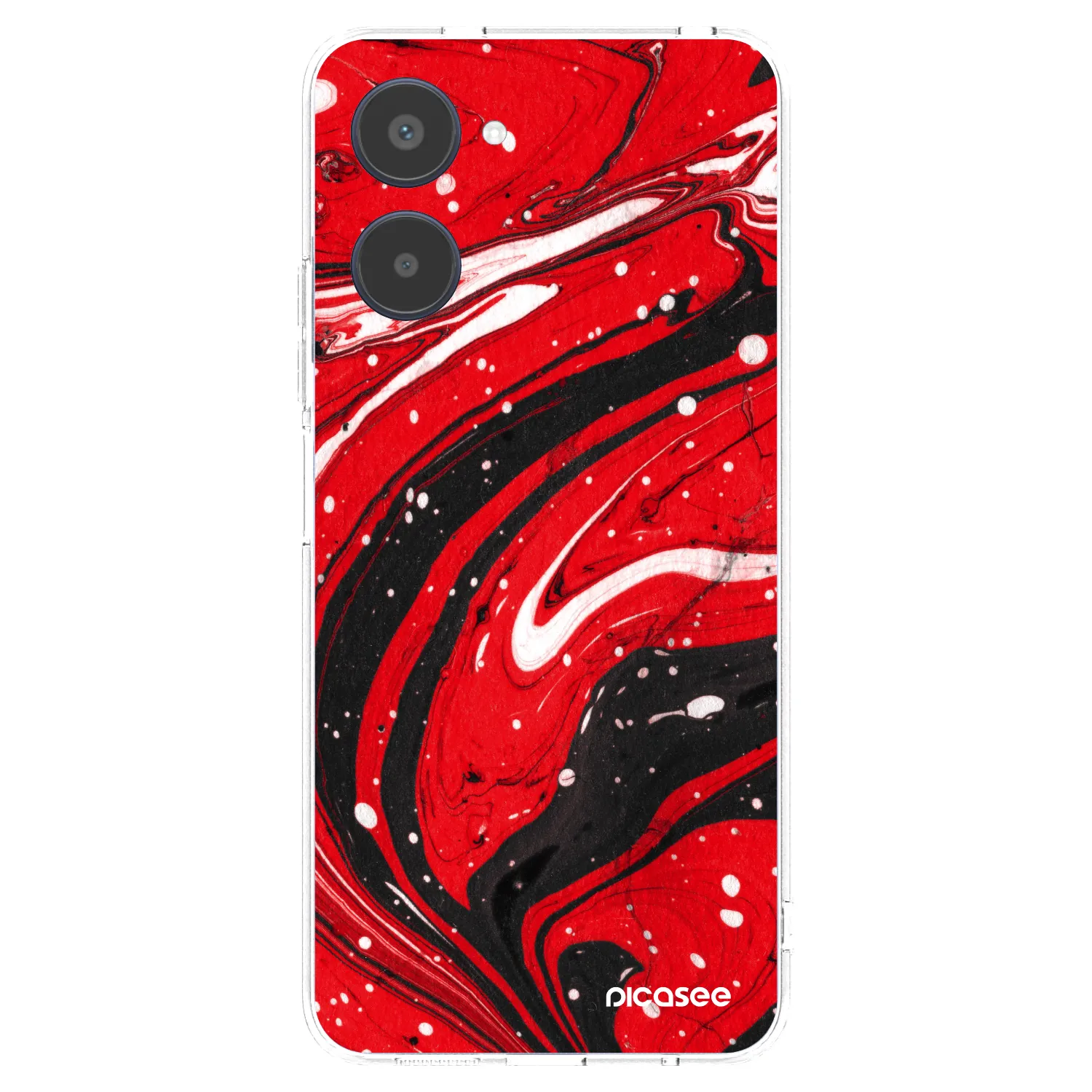 Picasee Realme 10 4G Hülle - Transparentes Silikon - Red black