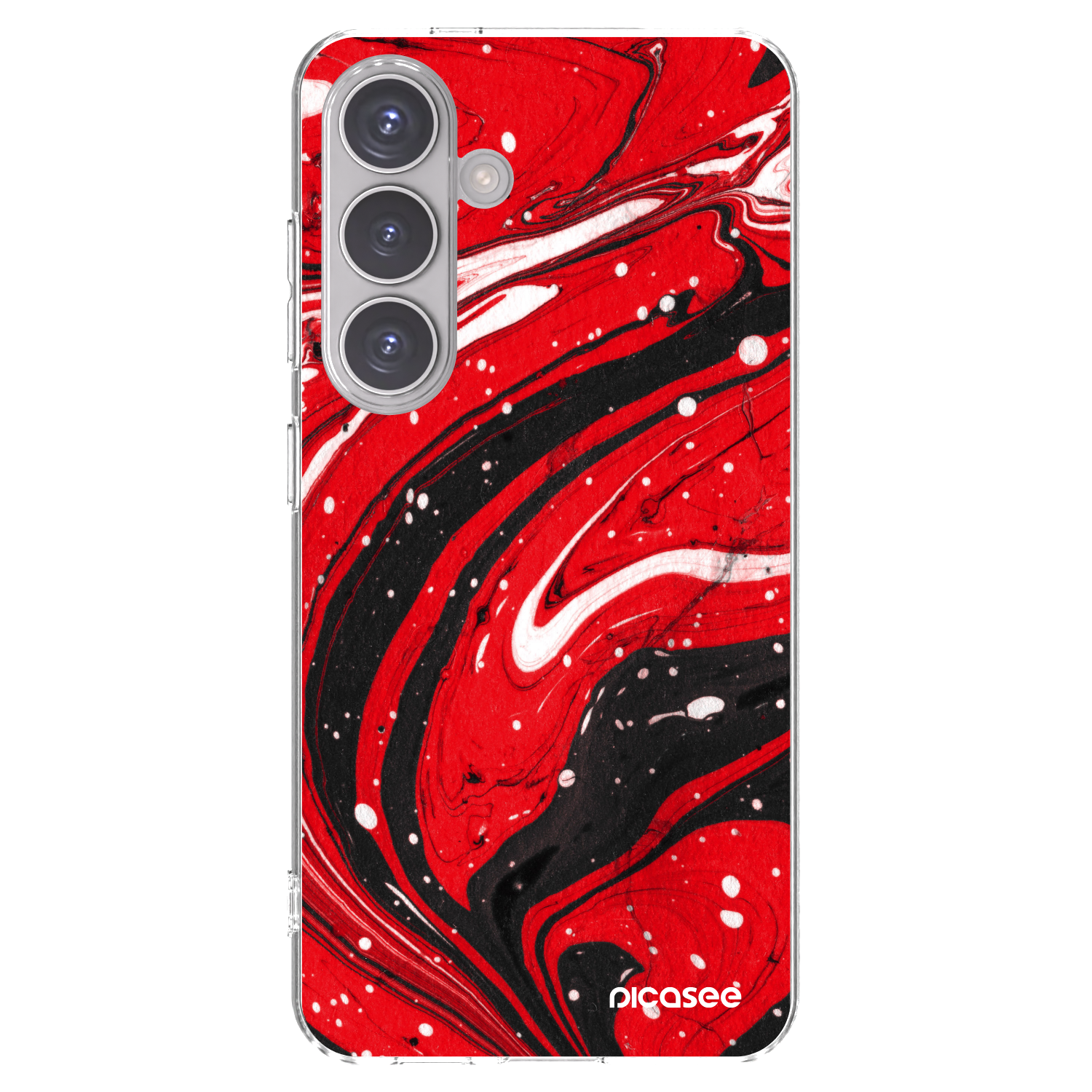 Picasee Samsung Galaxy S24 S921B 5G Hülle - Transparentes Silikon - Red black