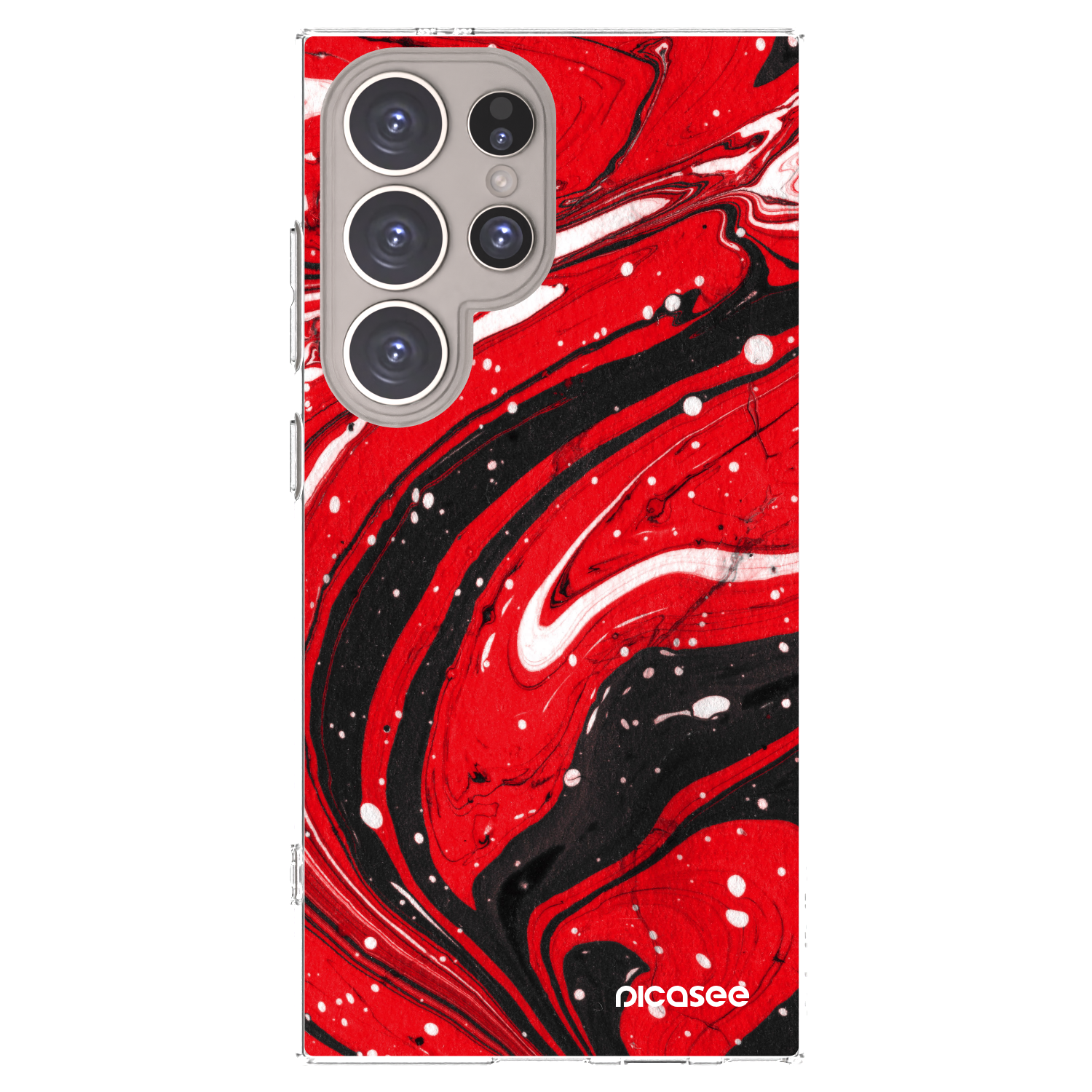 Picasee Samsung Galaxy S24 Ultra S928B 5G Hülle - Transparentes Silikon - Red black