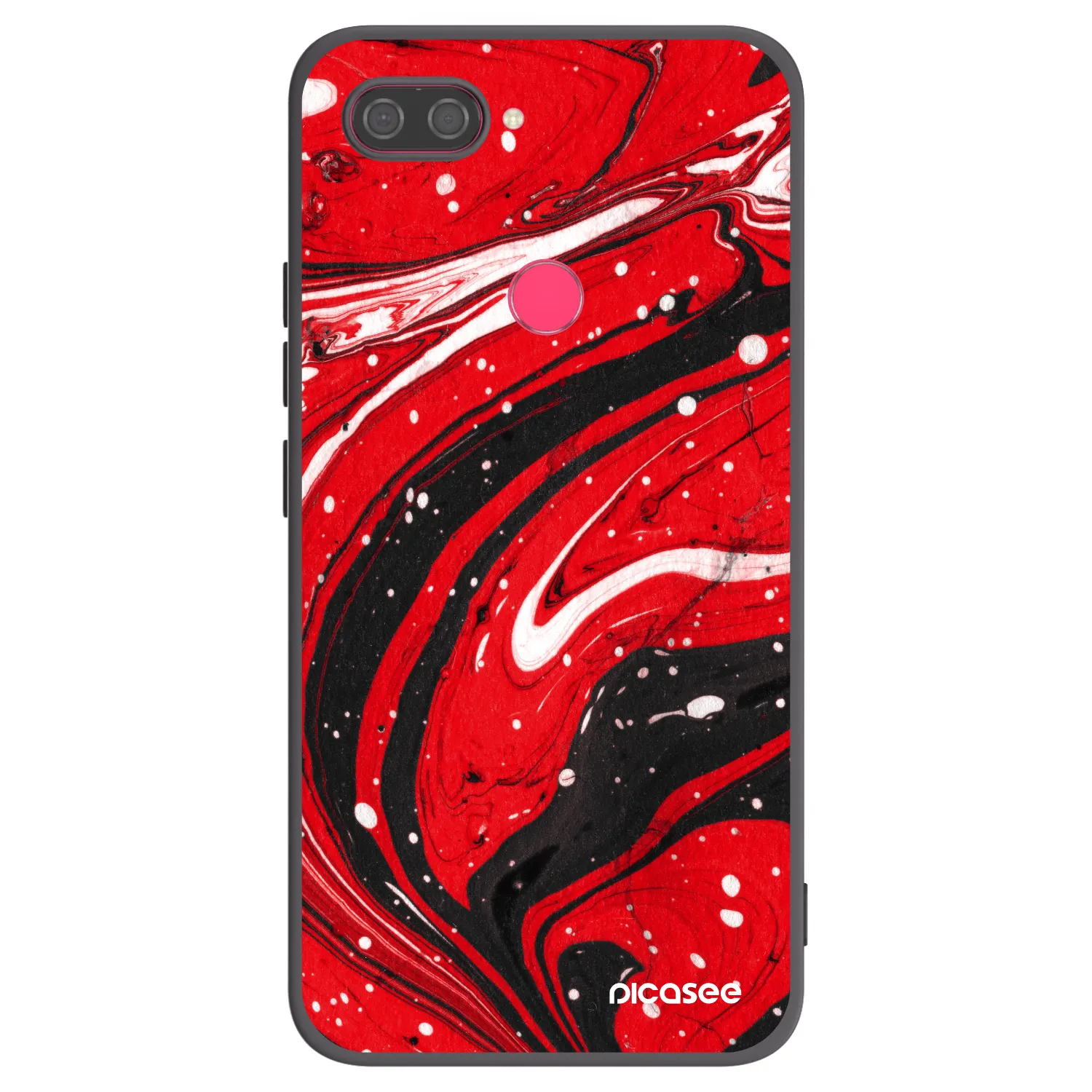 Picasee Xiaomi Mi 8 Lite Hülle - Schwarzes Silikon - Red black