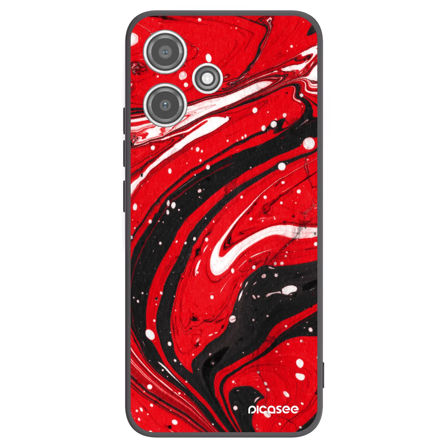 Picasee Xiaomi Redmi 12 5G Hülle - Schwarzes Silikon - Red black