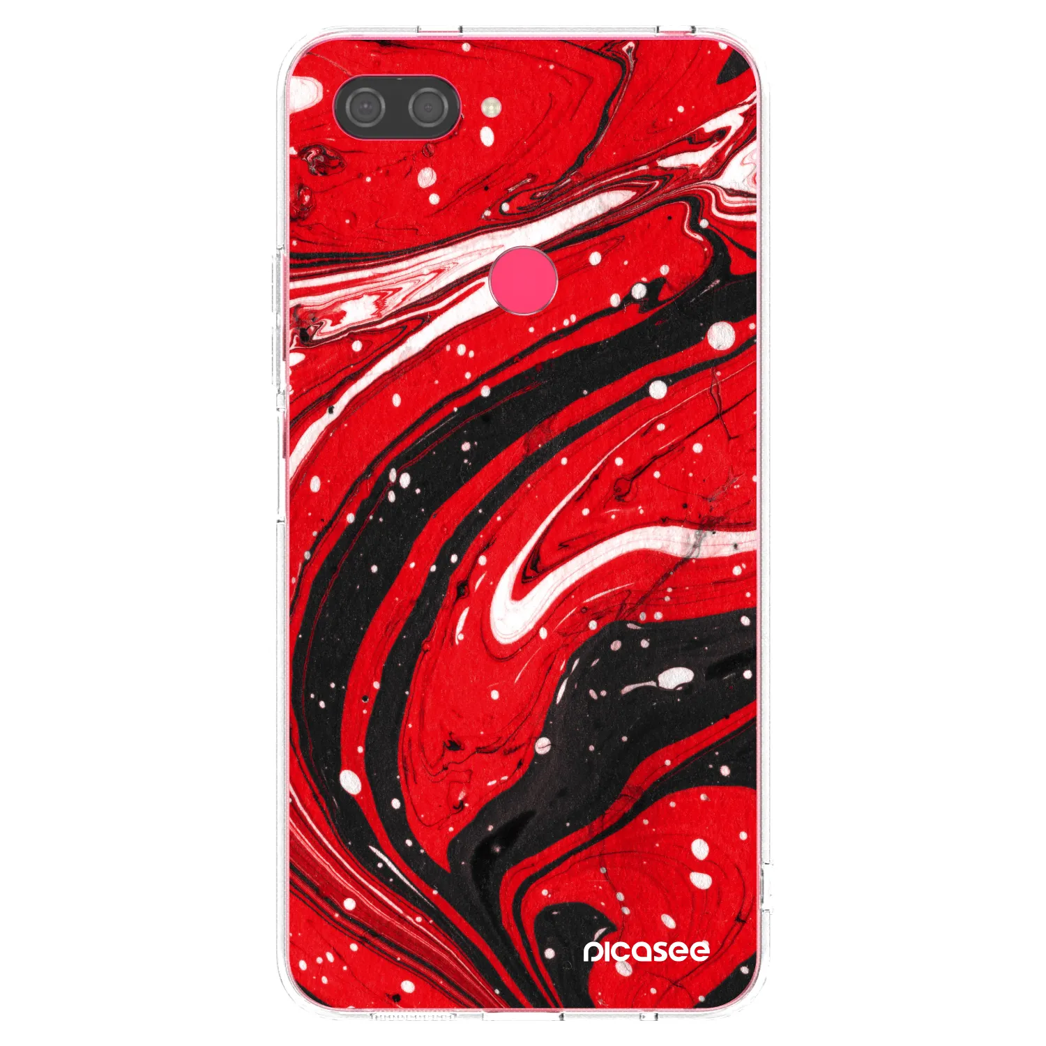 Picasee Xiaomi Mi 8 Lite Hülle - Transparentes Silikon - Red black