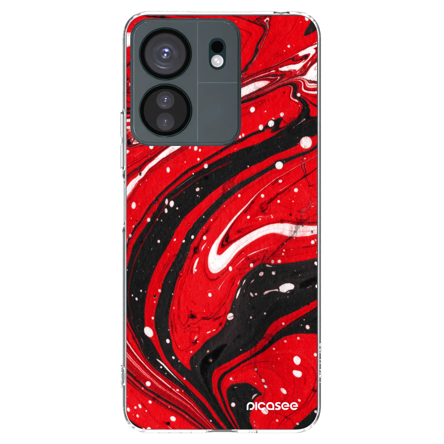 Picasee Xiaomi Redmi 13C 4G Hülle - Transparentes Silikon - Red black