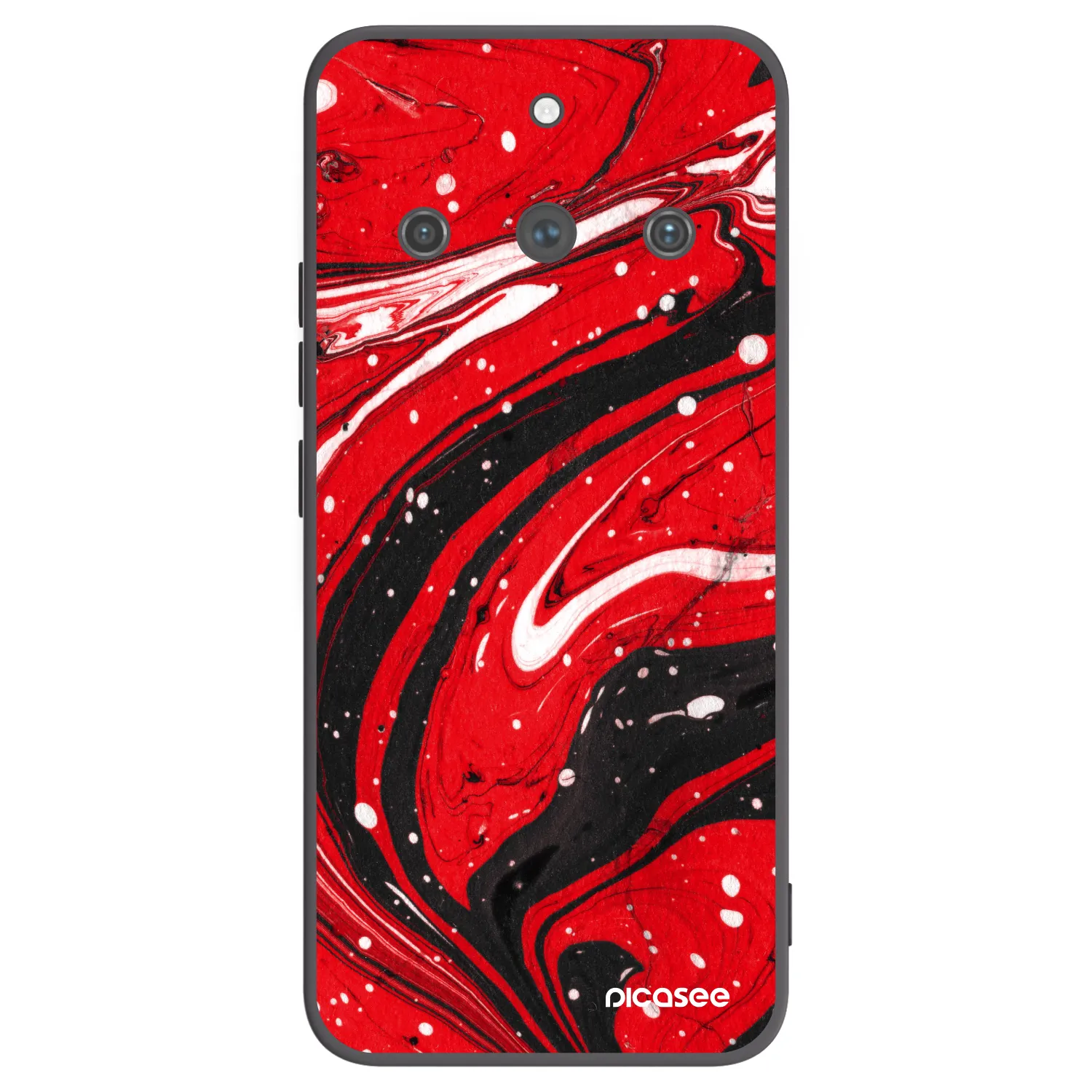 Picasee Realme 11 Pro+ Hülle - Schwarzes Silikon - Red black