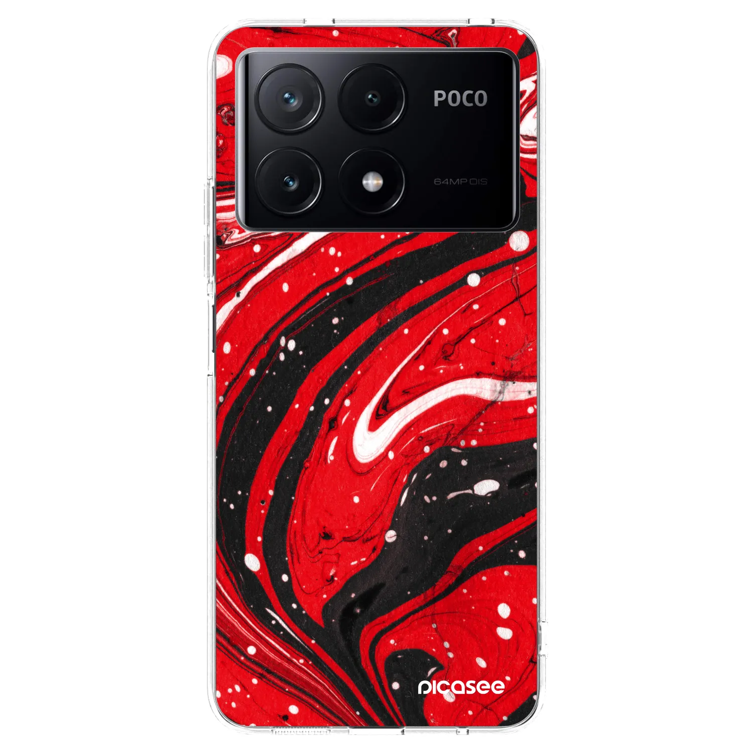 Picasee Xiaomi Poco X6 Pro Hülle - Transparentes Silikon - Red black