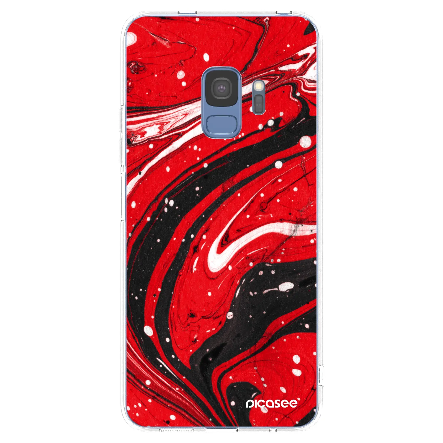 Picasee Samsung Galaxy S9 G960F Hülle - Transparentes Silikon - Red black