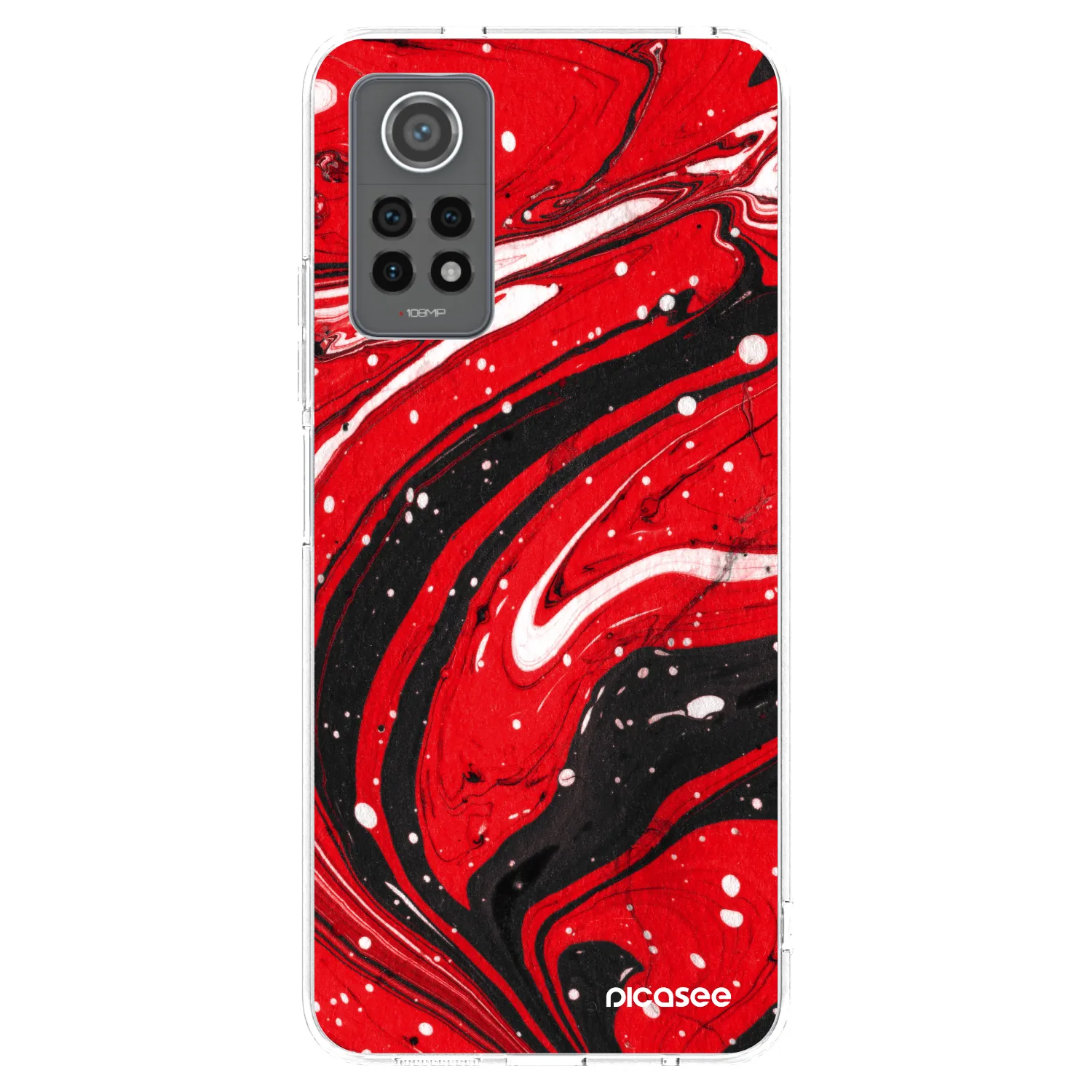 Picasee Xiaomi Redmi Note 12 Pro 4G Hülle - Transparentes Silikon - Red black