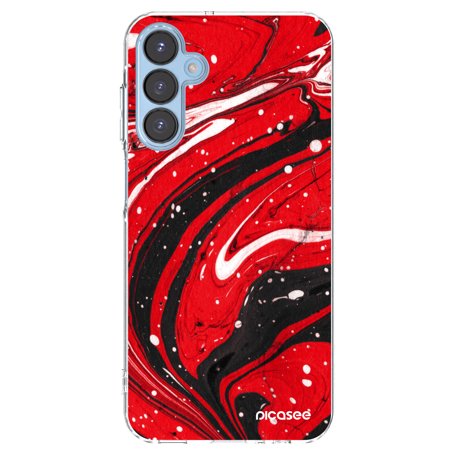 Picasee Samsung Galaxy A15 A156B 5G Hülle - Transparentes Silikon - Red black